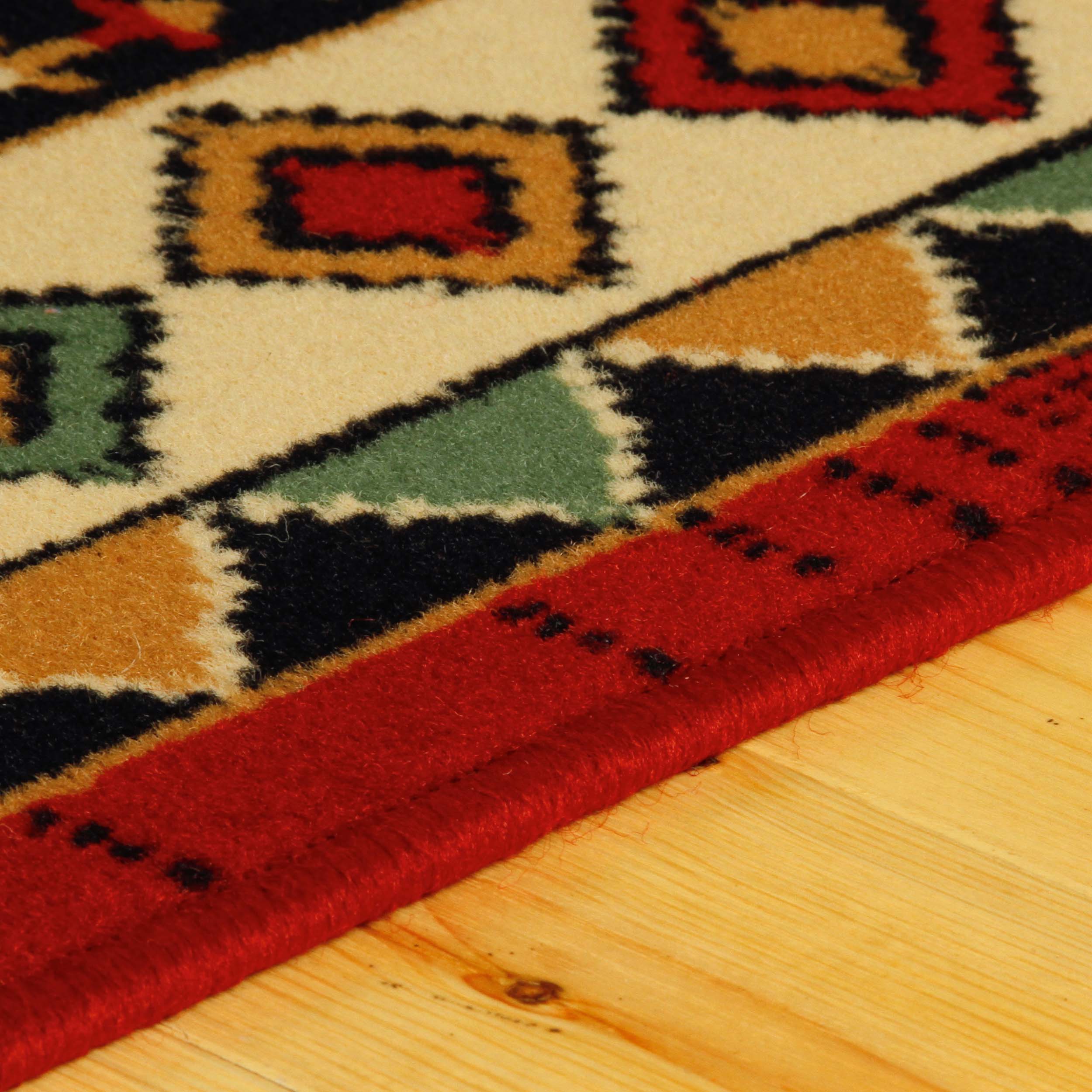 Aztec Southwestern Medallion Geometric Diamond Ikat Indoor Area Rug - Non-Slip Boho Chic Living Room Carpet for Bedroom, Dorm & Home Decor