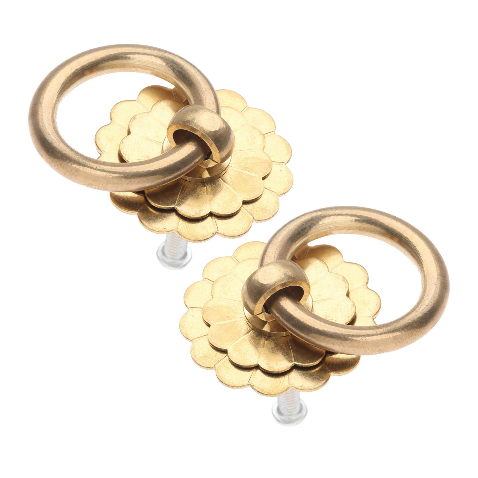 Vintage Copper Round Ring Style Dresser Drawer Pulls - 2 Pack 1.18