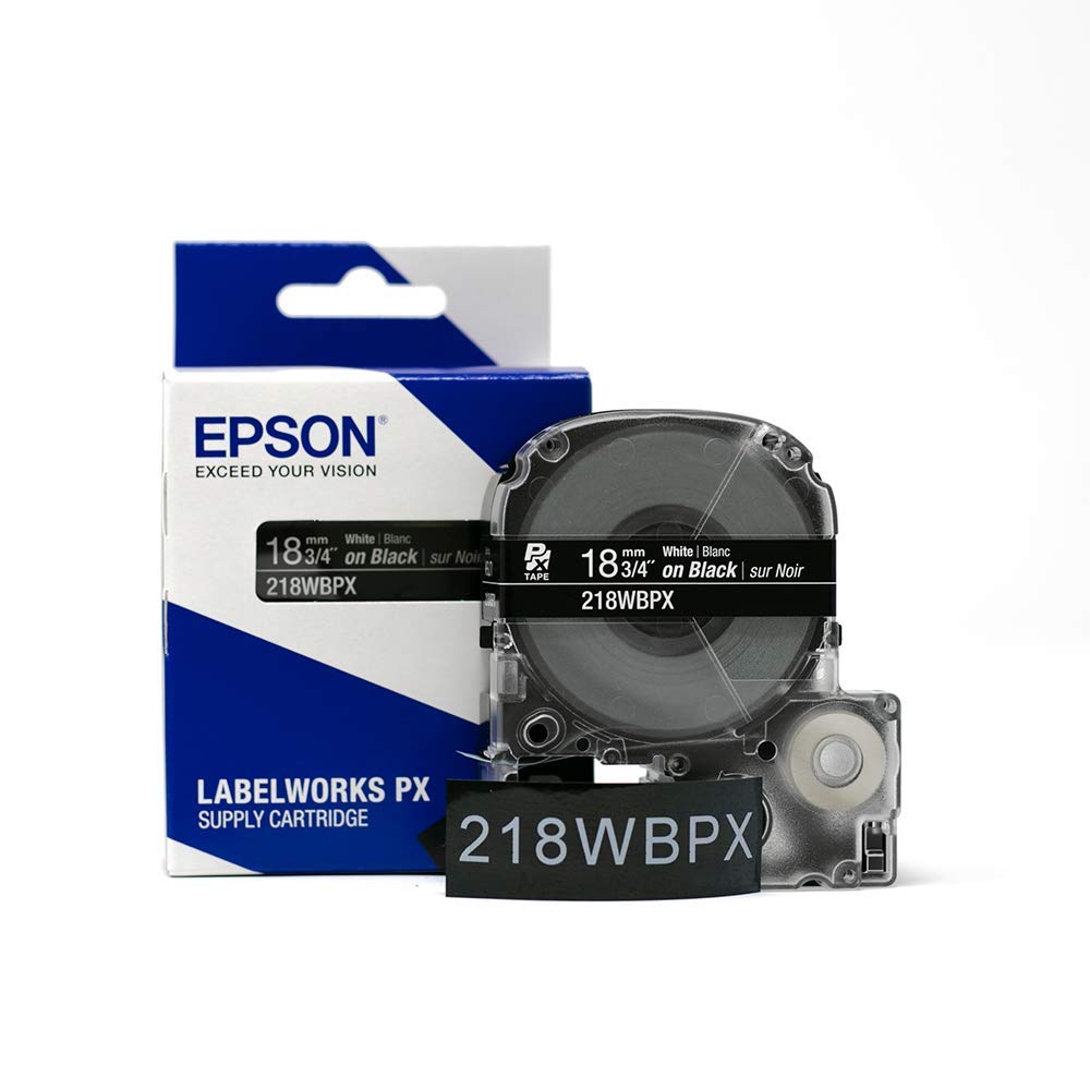 Epson LW-PX300 Industrial Label Maker with 218PX PET Tape Cartridges - Black on Clear, White on Black & Black on White Labels - Pantry, Office & Warehouse Organization Solution