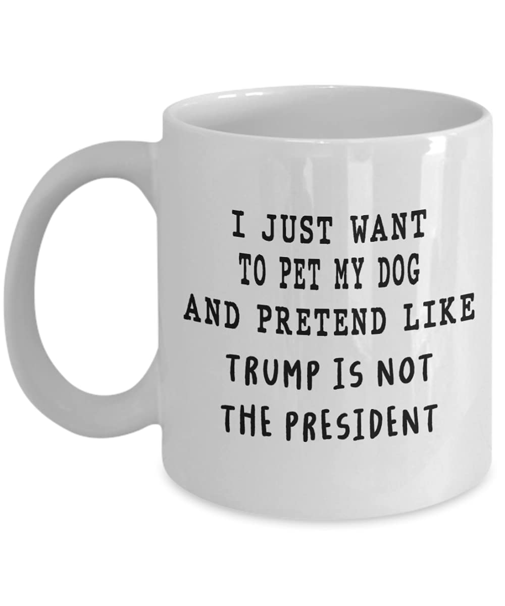 Funny Dog Lover Coffee Mug - 11Oz & 15Oz Ceramic Novelty Mug for Coffee & Hot Cocoa - White & Black Design - Perfect Gift for Pet Owners & Political Humor Fans - Great for Home, Office & Gag Gifts