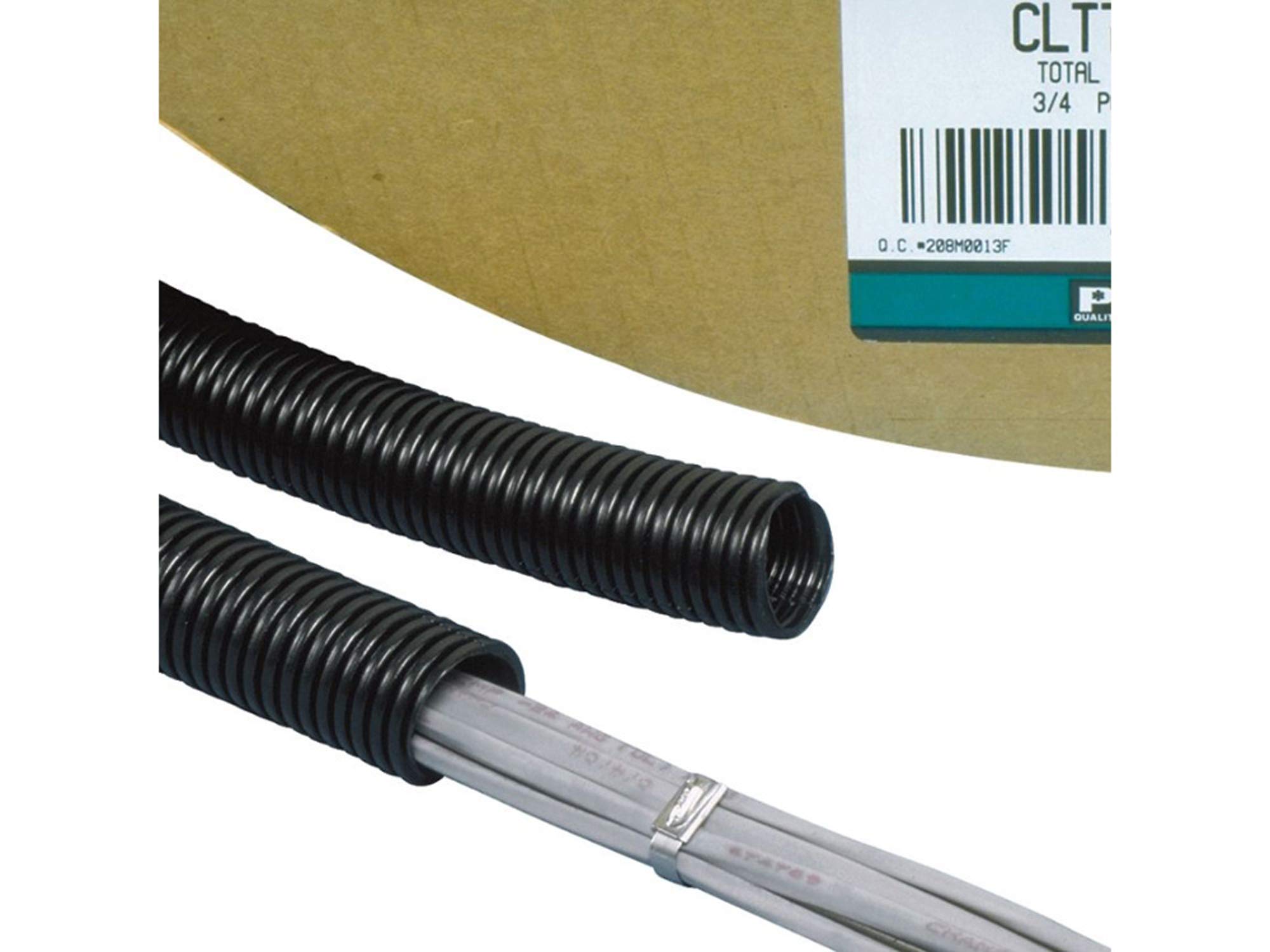 Panduit CLTS100F-C3 100FT Orange Corrugated Loom Tubing - Flexible Wire Protection for Automotive, Industrial & Home Electrical Wiring