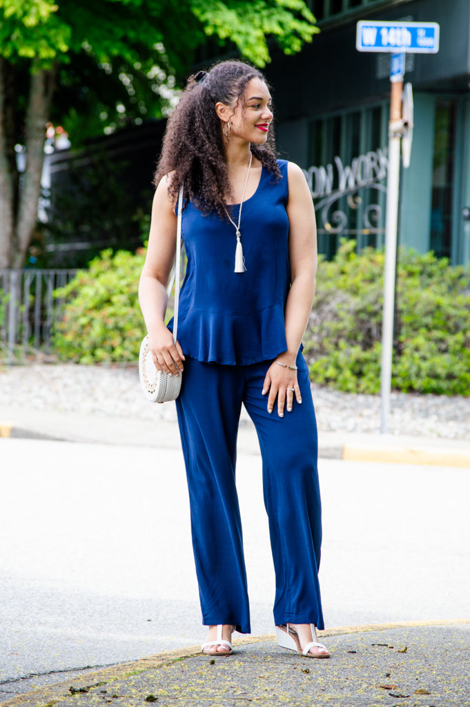 Ginny Tank Top - Soft Indigo Linen Bamboo Blend for Women | Perfect for Summer Outfits, Casual Wear & Layering