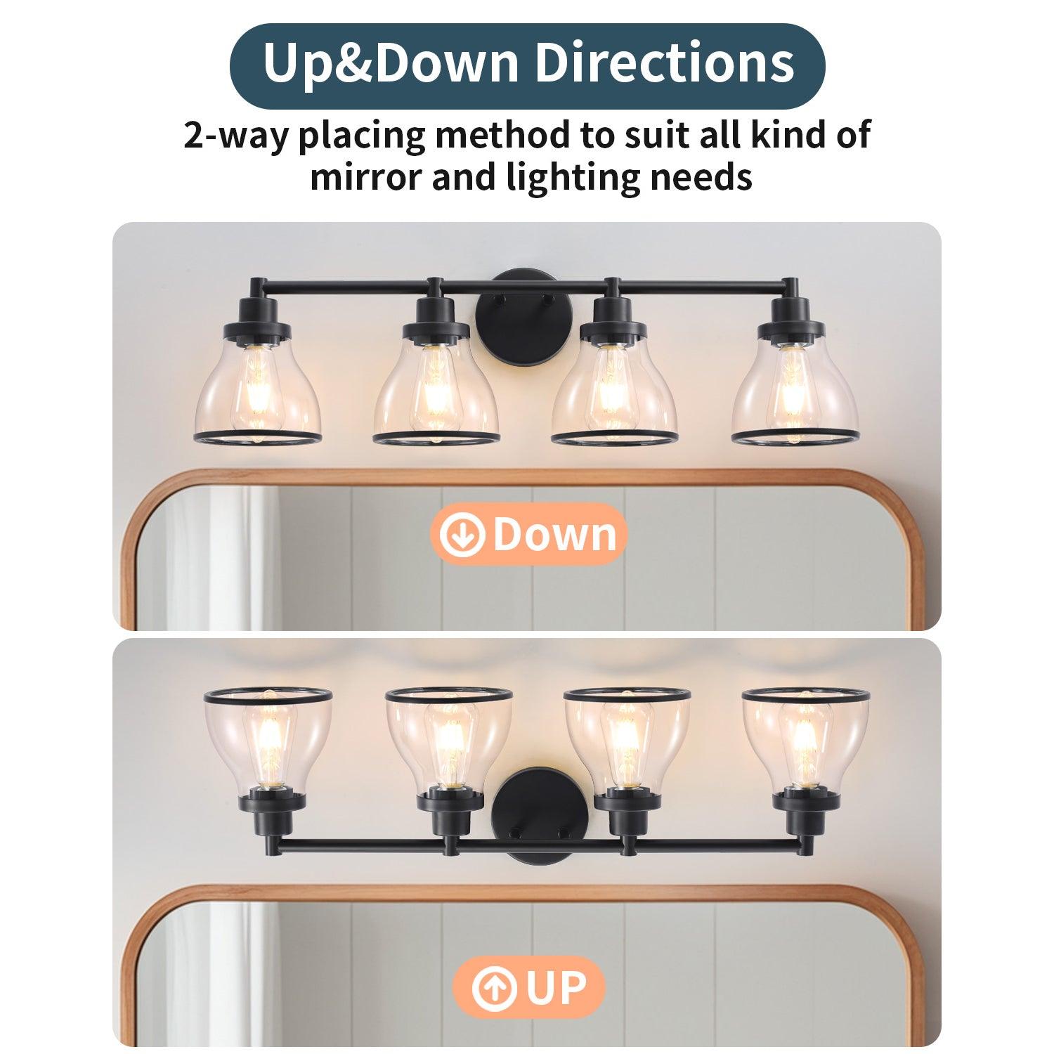 Hermosa Modern 4-Light Bathroom Vanity Light Fixture - Brushed Nickel Finish for Bathroom Mirror Lighting, Perfect for Modern Home Decor and Spa-Like Ambiance