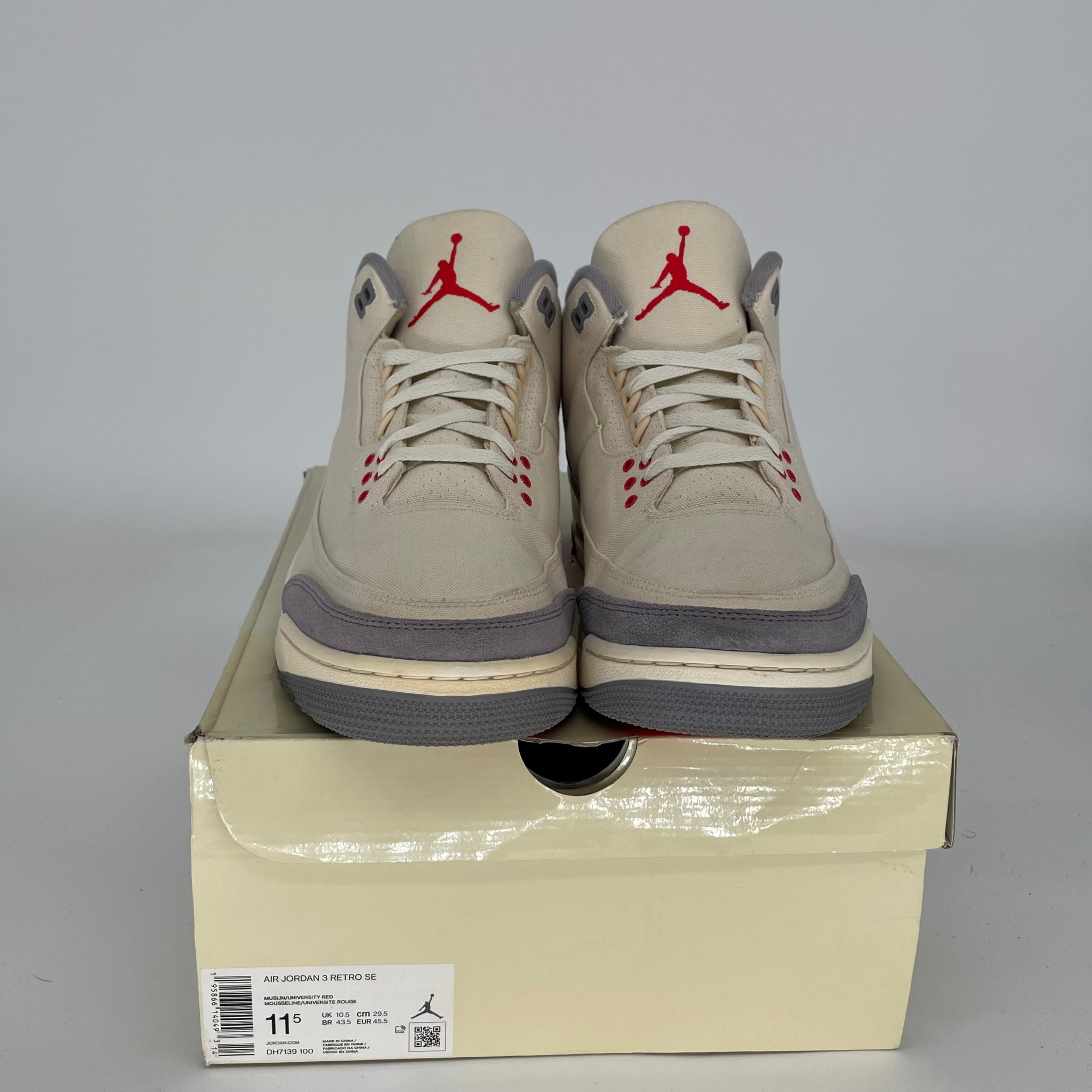 Authentic Air Jordan 3 Retro 'Muslin' Sneakers - Men's Size 11.5 (DH7139-100) | Basketball Shoes for Men, Streetwear Fashion & Casual Wear