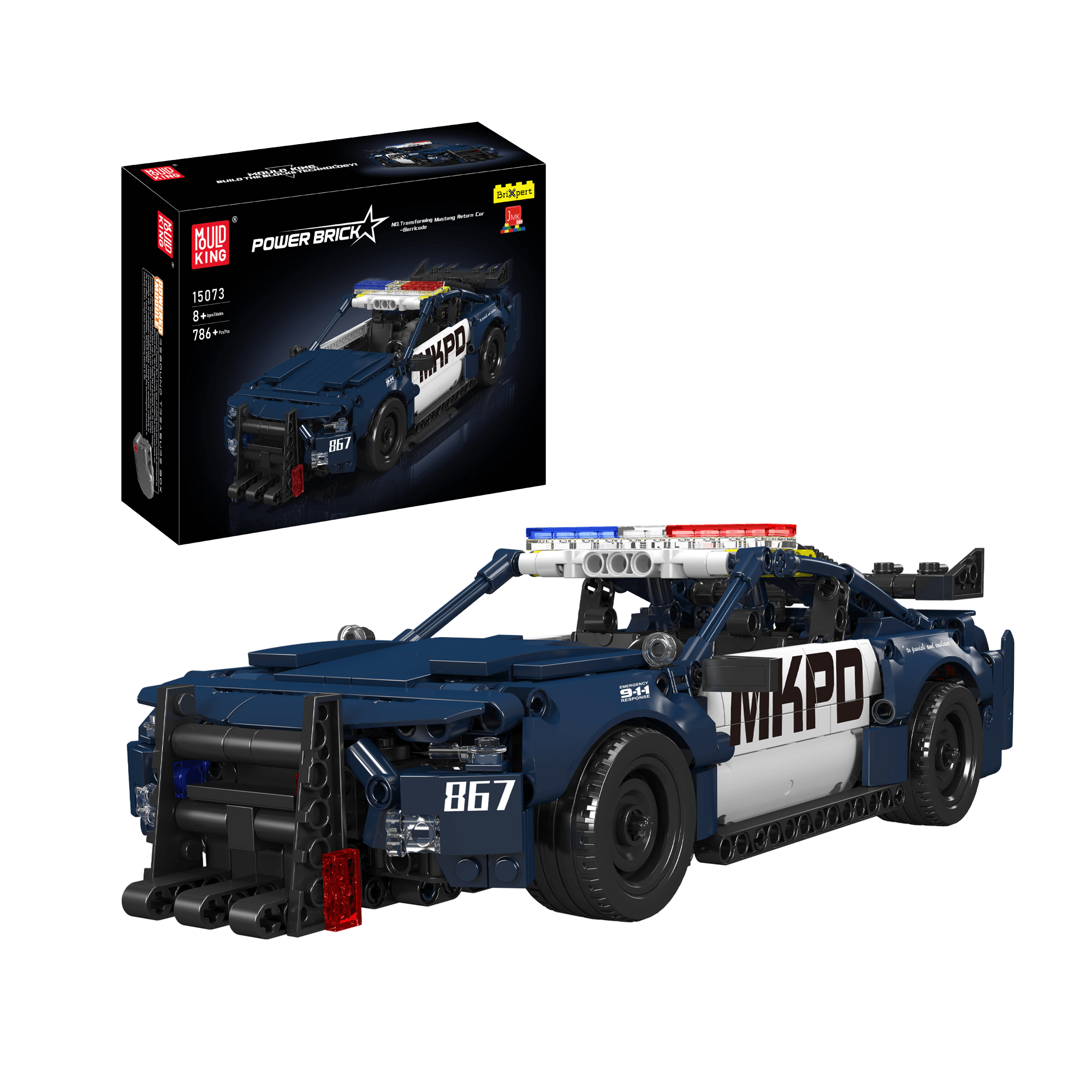 Mould King 15073 Mustang Police Car Building Blocks Set - 786 PCS Model Kit for Adults & Kids | Perfect for Collectors, DIY Projects & STEM Learning Activities