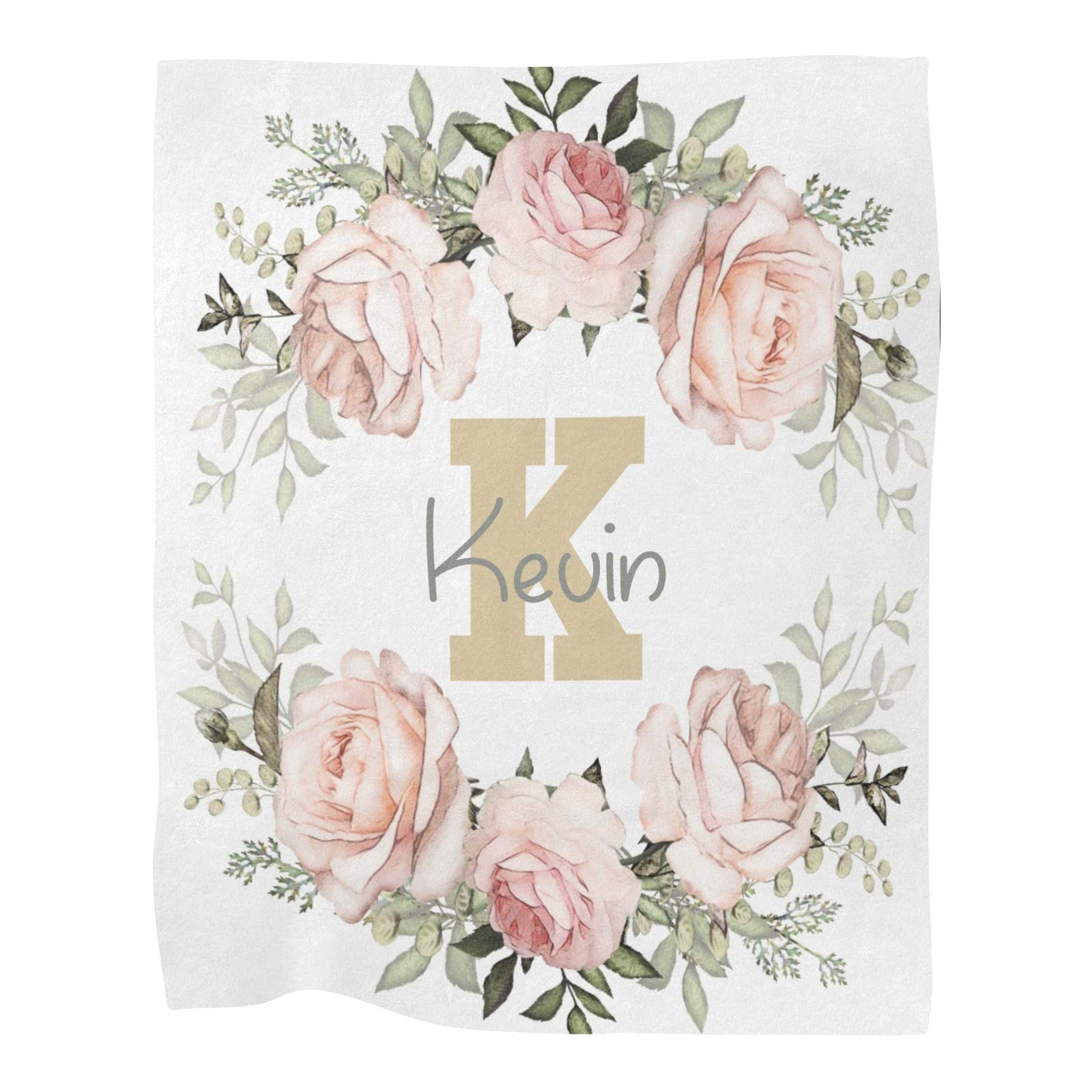 Personalized Floral Baby Blanket with Name - Super Soft Fleece Nursery Blanket for Boys & Girls (30x40 Inches) - Perfect for Baby Showers, Birthdays & Nursery Decor