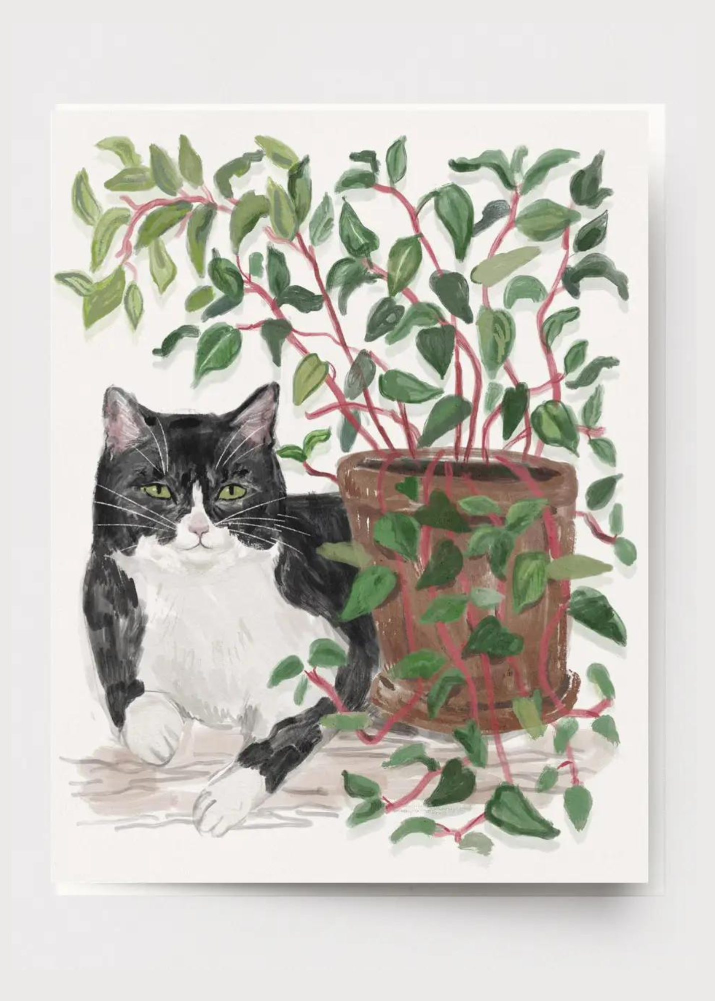 Houseplant Cat Greeting Card - Funny Indoor Plant Lover Card for Cat Owners - Perfect for Birthdays, Thank You Notes & Housewarming Gifts