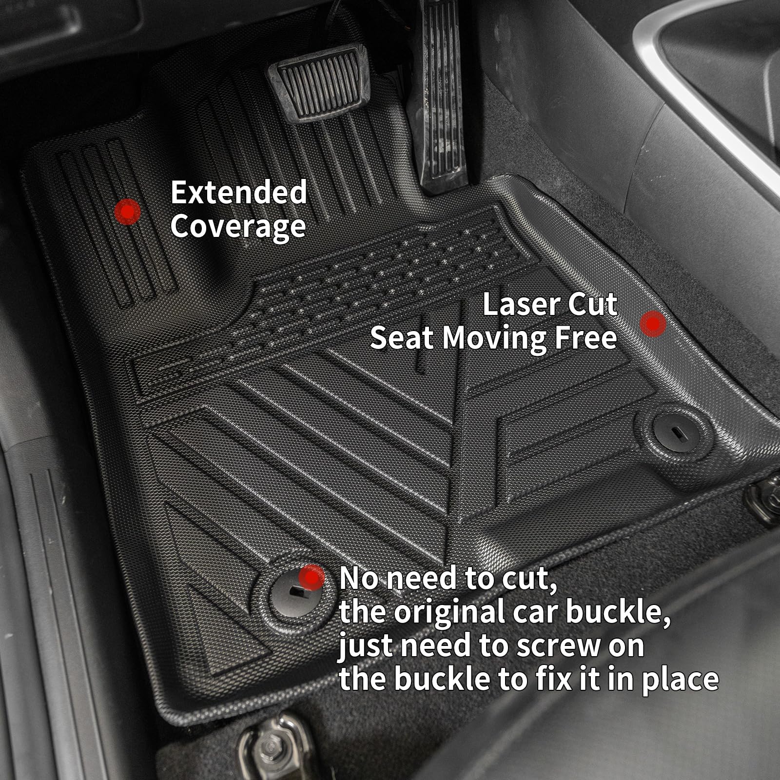 2022-2025 Hyundai Tucson All-Weather Floor Mats Set - TPE Trunk Liner & Cargo Mat with Back Seat Protector | Perfect for Road Trips, Camping & Daily Commute | Durable Car Accessories for Tucson SUV