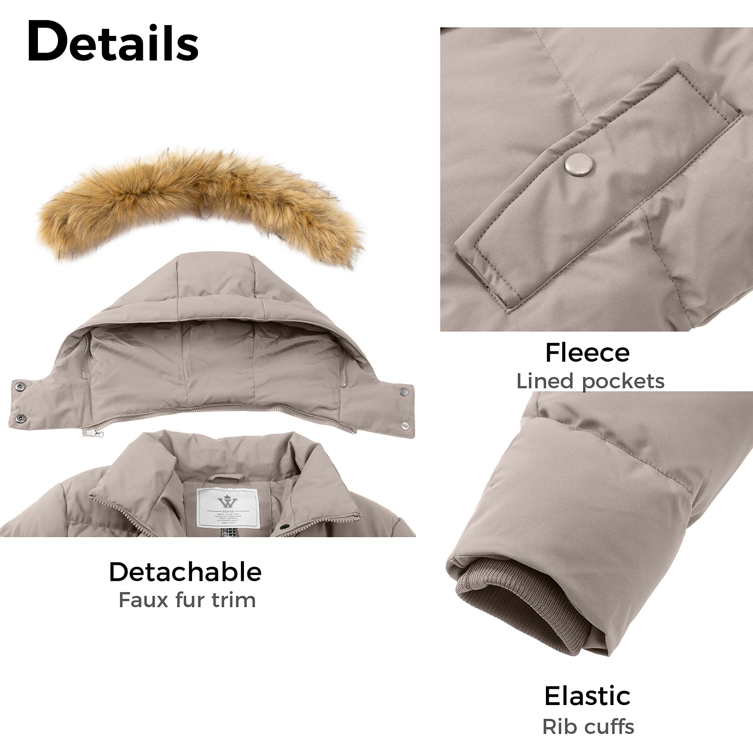 WenVen Women's Thick Winter Puffer Coat with Removable Faux Fur Hood - Warm Windproof Jacket for Cold Weather, Snow, Skiing & Outdoor Activities