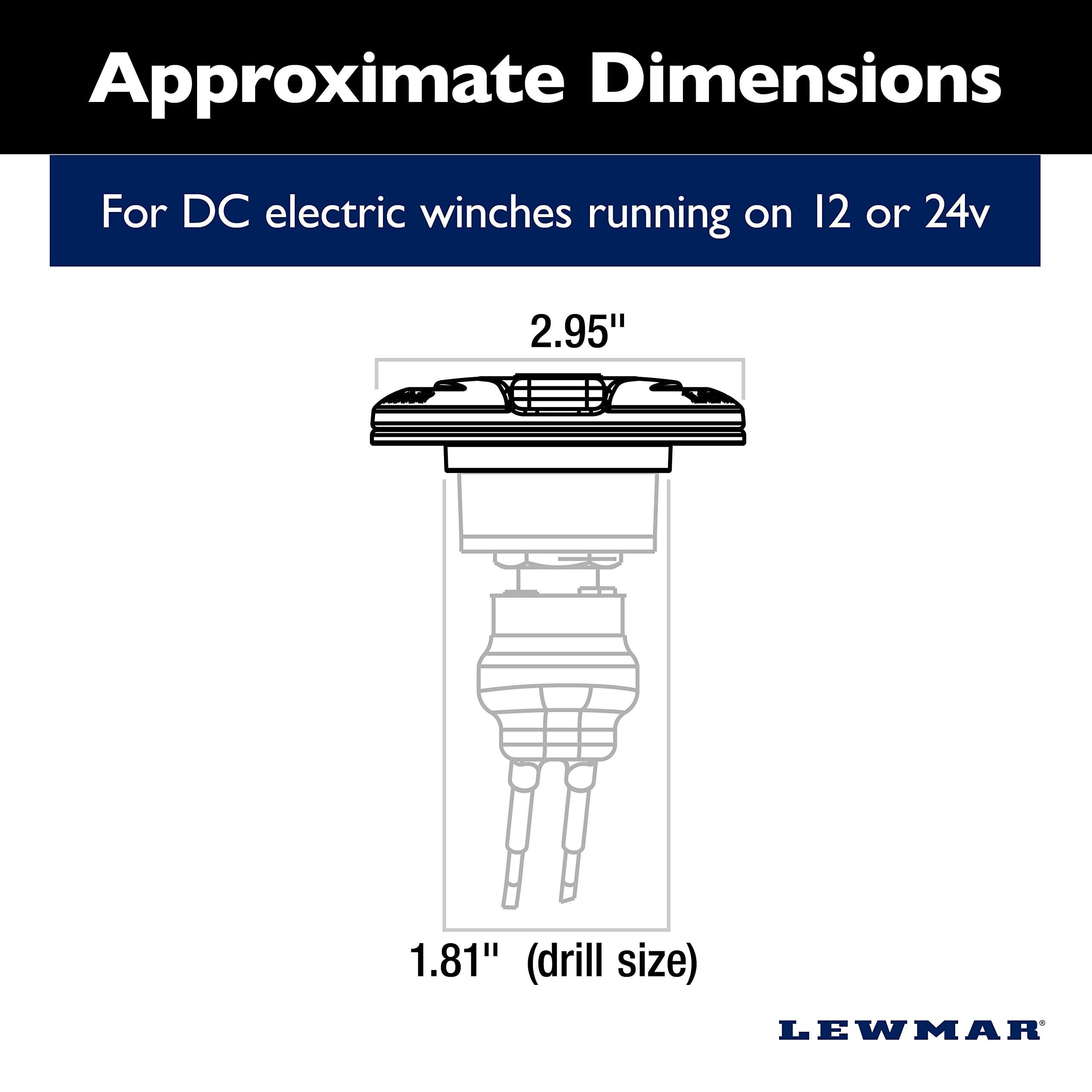 Lewmar CHSX Deck Switch with Closed Lid for Boat Anchor Windlasses - 12/24V DC Waterproof IP67 Marine Grade (Ideal for Sailboats, Yachts & Offshore Boating)