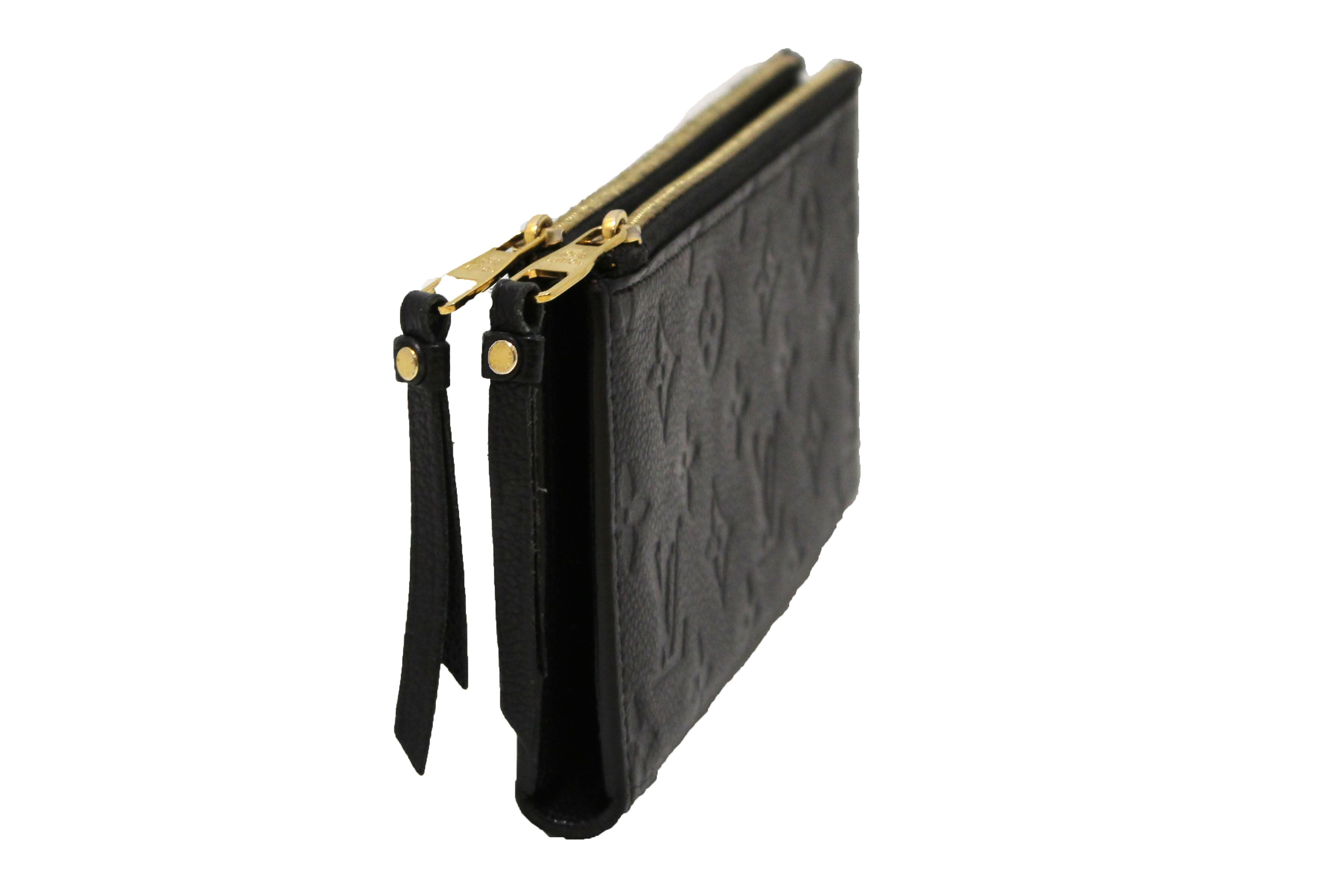 Authentic Louis Vuitton Black Monogram Empreinte Leather Adele Long Wallet for Women | Luxury Designer Bifold Wallet with Card Slots & Zippered Coin Pocket | Perfect for Everyday Use, Travel & Gift Giving