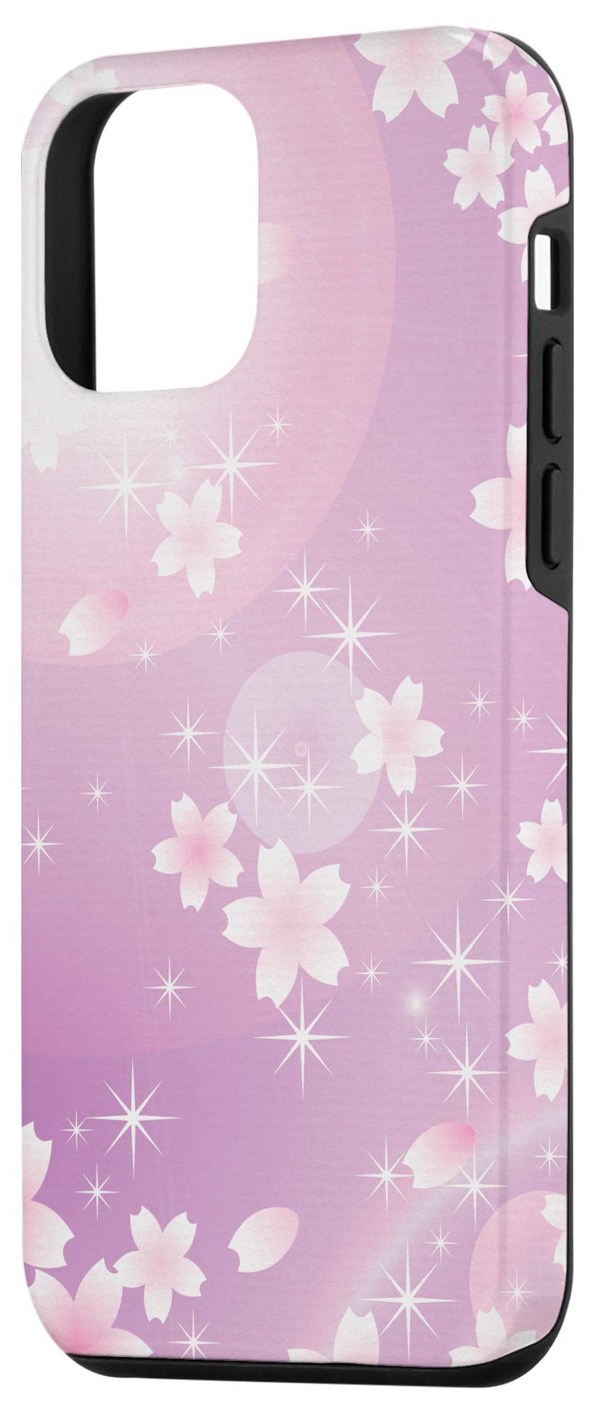 iPhone 12 Mini Cute Floral Case with Bubbles & Stars Design - Pink & Purple Soft Silicone Phone Cover for Women Girls, Perfect for Daily Use & Gift Giving