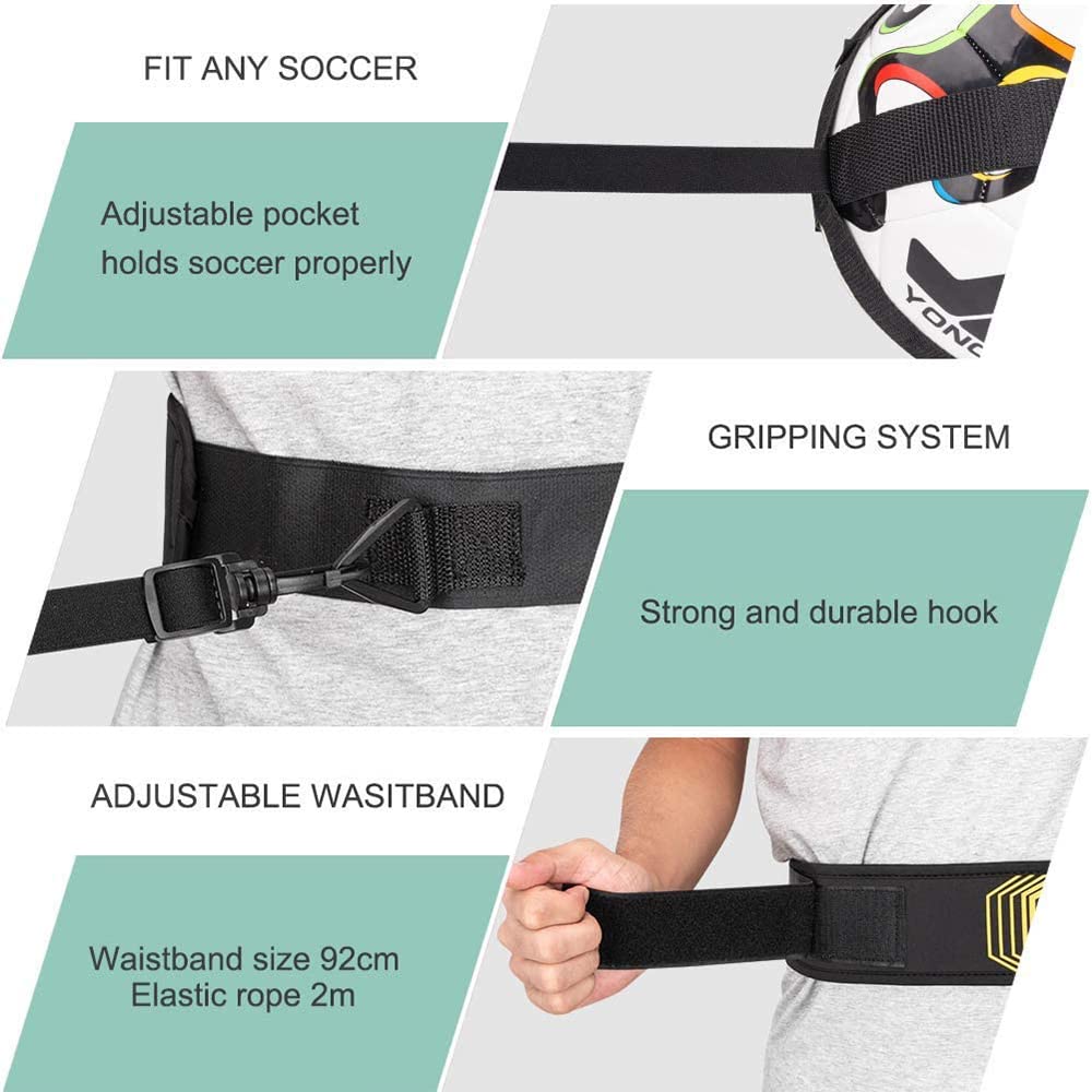 **Soccer Training Belt - Adjustable Football Kick Trainer for Solo Practice | Perfect for Soccer, Volleyball & Rugby | Fits Ball Size 3, 4, 5 | Ideal for Kids & Adults | Great for Backyard Drills & Team Training**