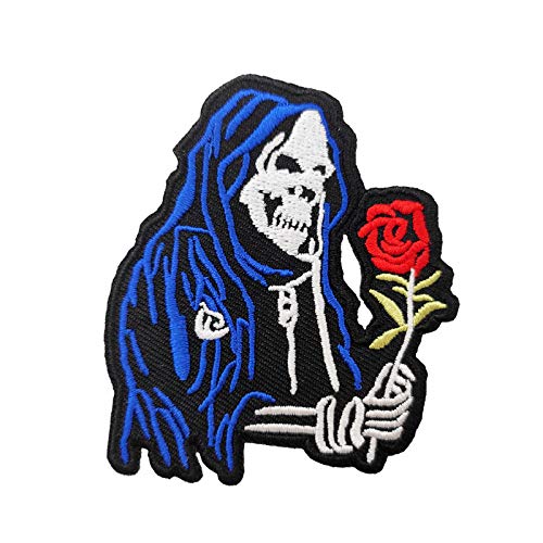 Halloween Grim Reaper Skeleton Embroidered Iron On Patch - DIY Costume & Jacket Decoration for Cosplay, Halloween Parties & Gothic Fashion