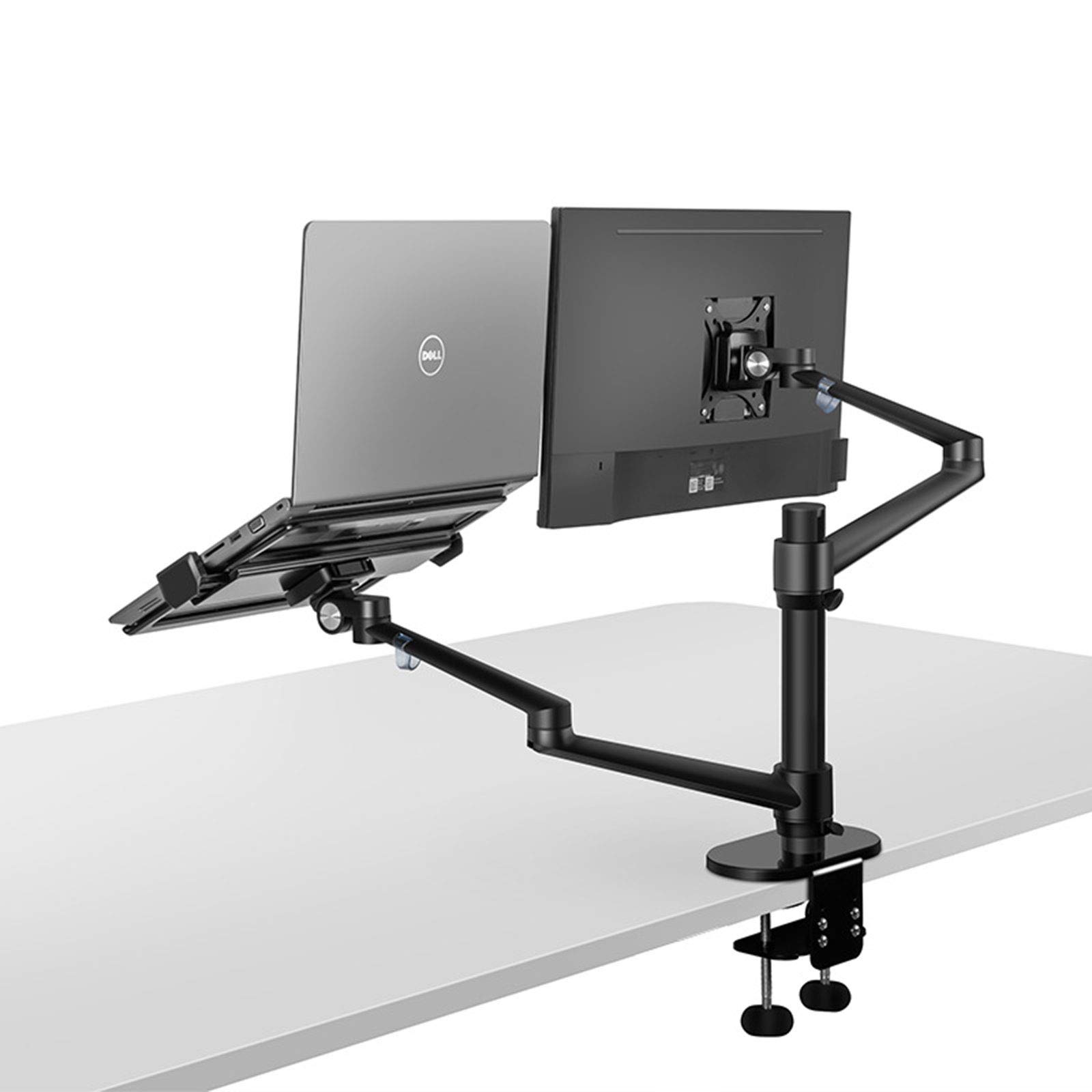 ELQ 2-in-1 360° Rotating Heavy Duty Dual Arm Desk Mount for 17-32
