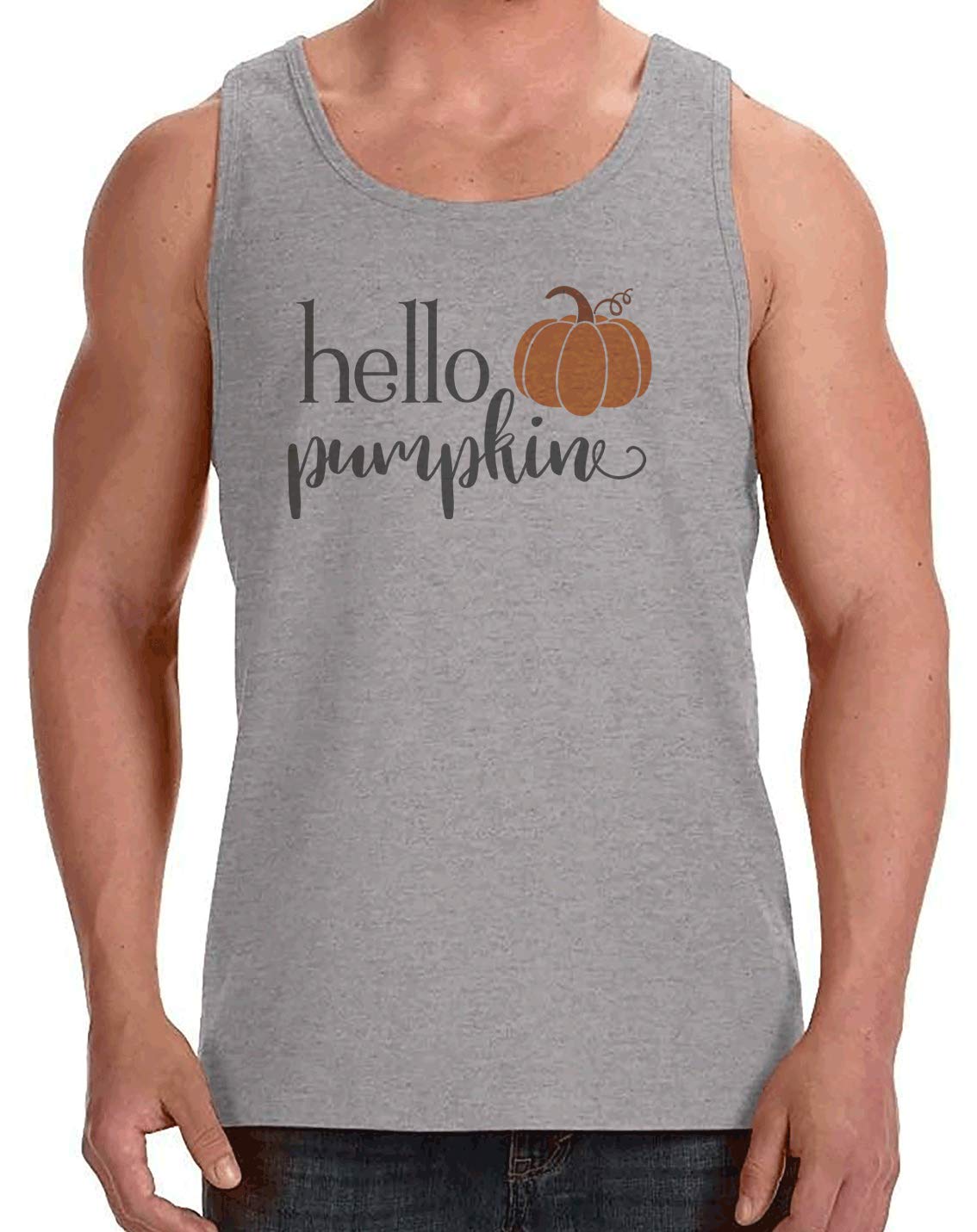 7 ate 9 Apparel Men's Hello Pumpkin Graphic Fall Shirt - Cozy Autumn Flannel Button Down for Halloween, Thanksgiving & Seasonal Outfits
