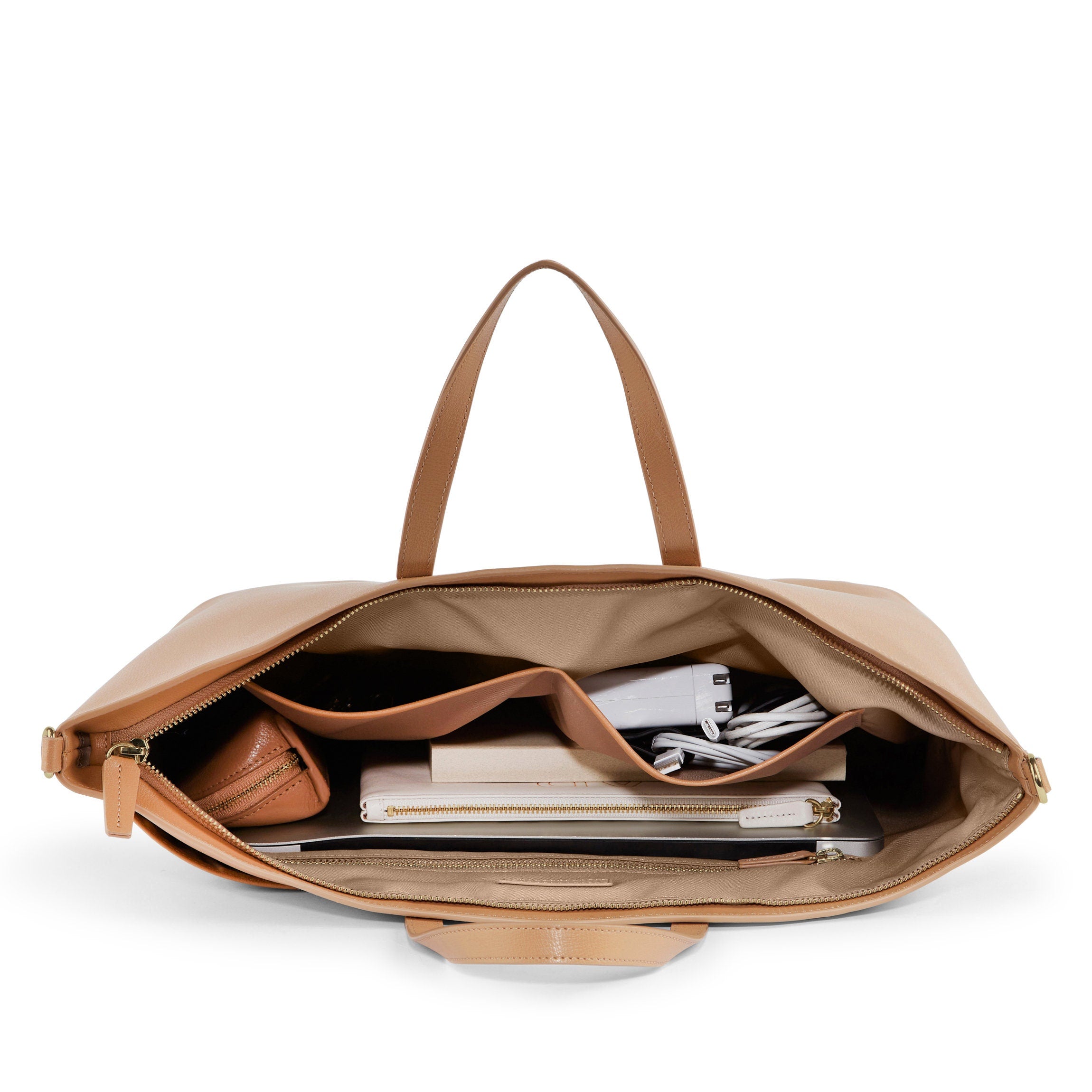 Premium Alex Work Bag in Tan - Stylish & Durable Laptop Briefcase for Professionals - Perfect for Office, Business Travel & Commuting