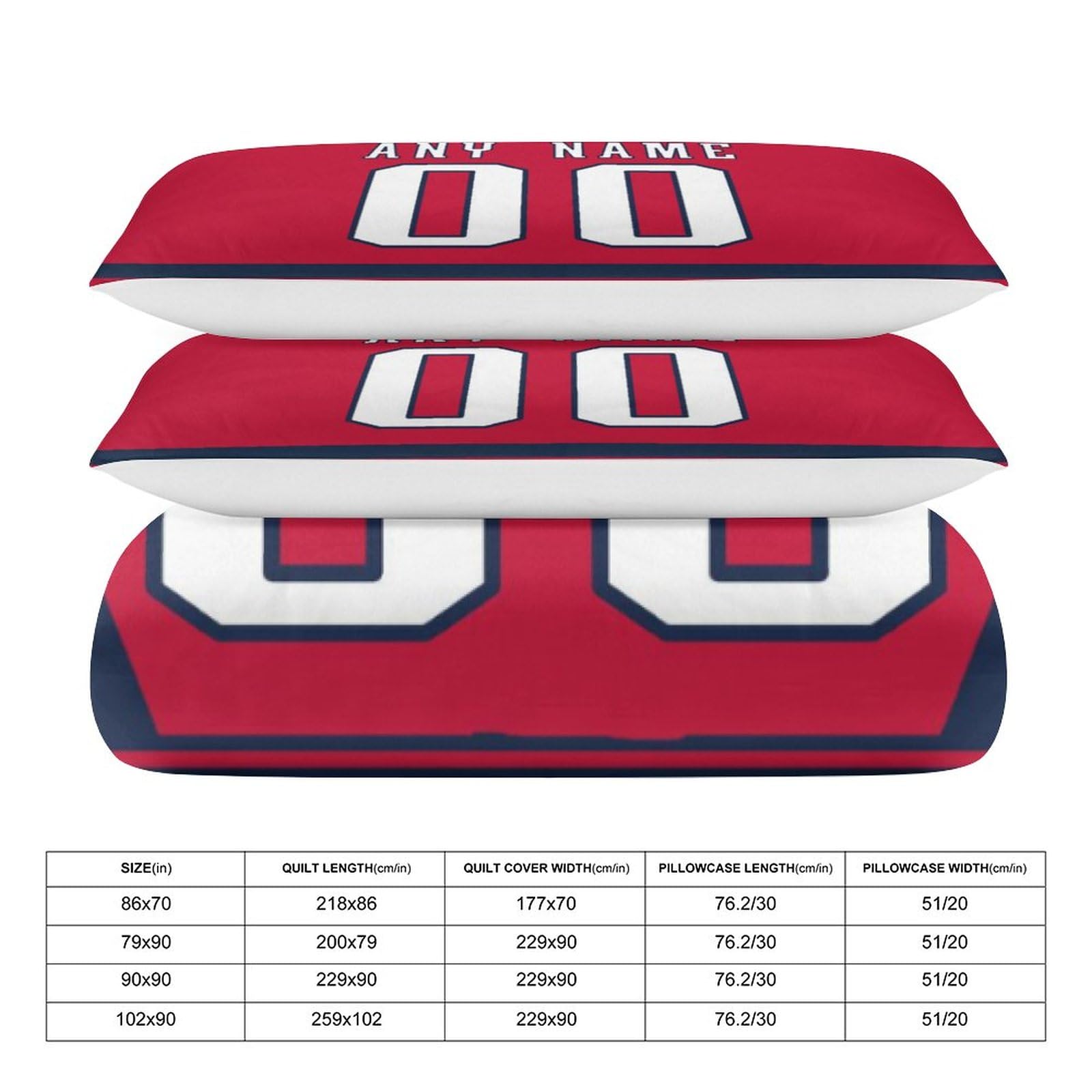 Custom Football Comforter Set - 3 Piece Bedding (Comforter + 2 Pillowcases) for Sports Fans | Personalized Name & Number | Soft Lightweight Quilt | Football Themed Bedroom Decor | Perfect for Game Nights & Fan Rooms