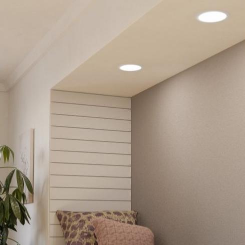 Eglo Fueva 5-LED Recessed Ceiling Light - 16.6cm Slim White Downlight for Kitchen, Bathroom & Hallway - Dimmable Modern Lighting Fixture
