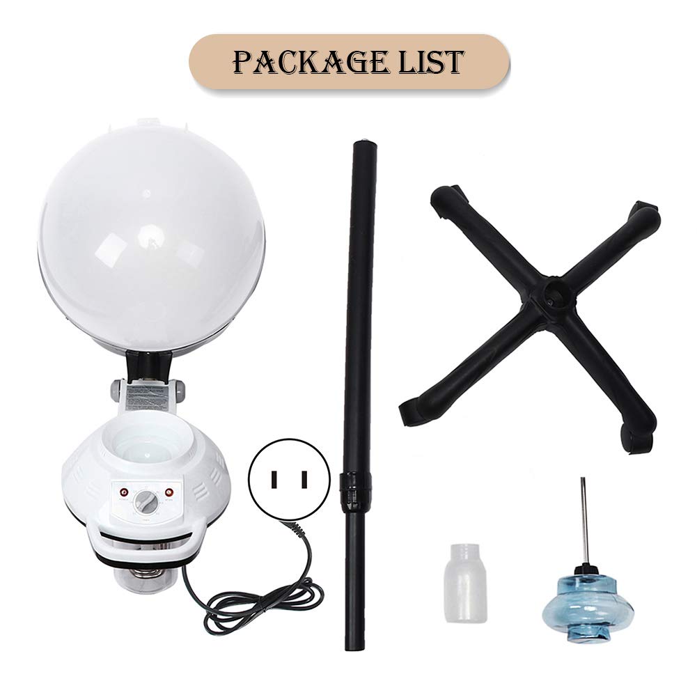 Professional Adjustable Hooded Hair Steamer for Coloring, Perming & Treatment - Home Salon & SPA Hair Care Equipment with Rolling Stand Base | Perfect for Hair Salons, Home Use & Beauty Treatments