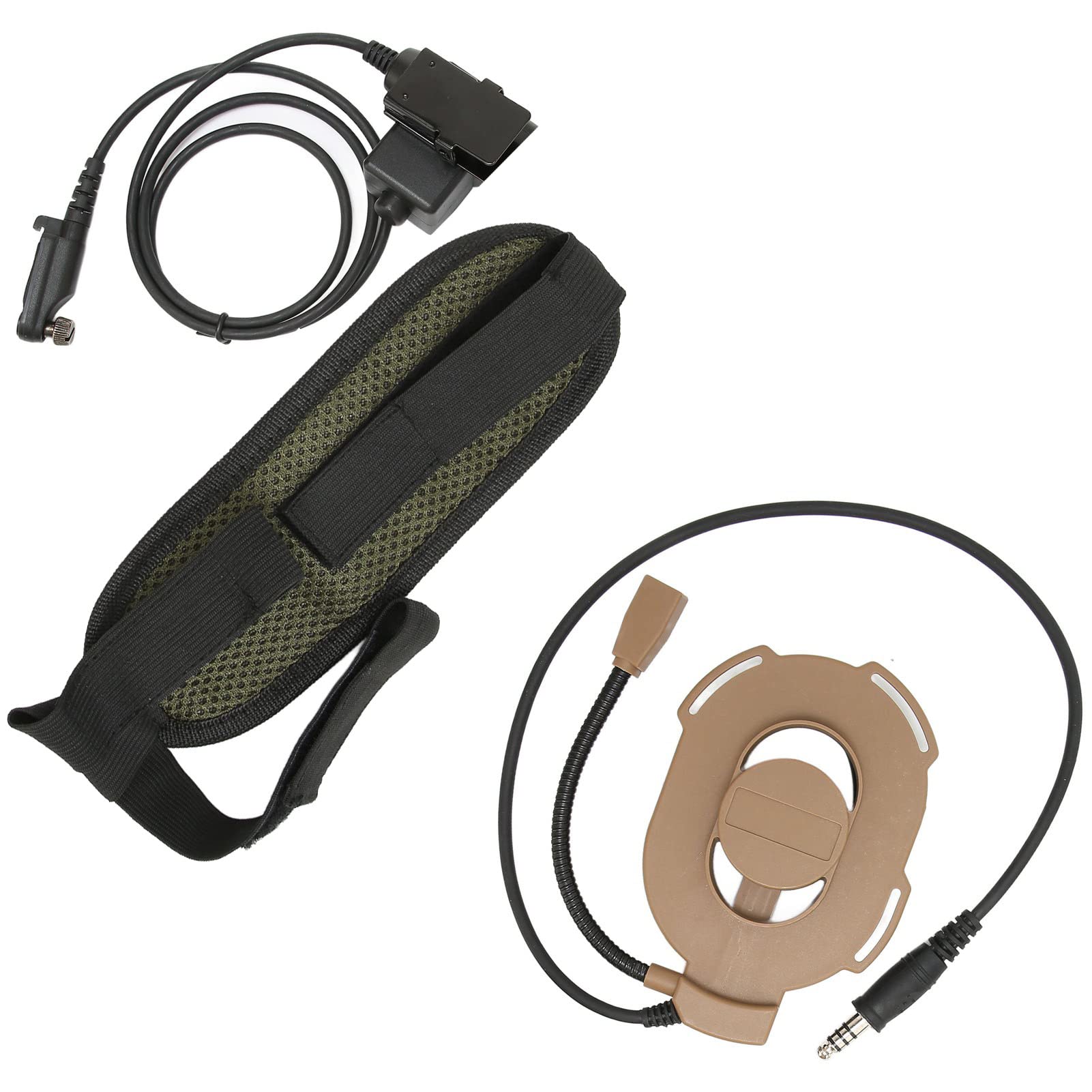 CICIGLOW Military Tactical Headset - High Strength Walkie Talkie Headset for Hytera PD600 PD602 PD605 PD662 (Brown) - Perfect for Outdoor Adventures, Hunting, and Tactical Operations