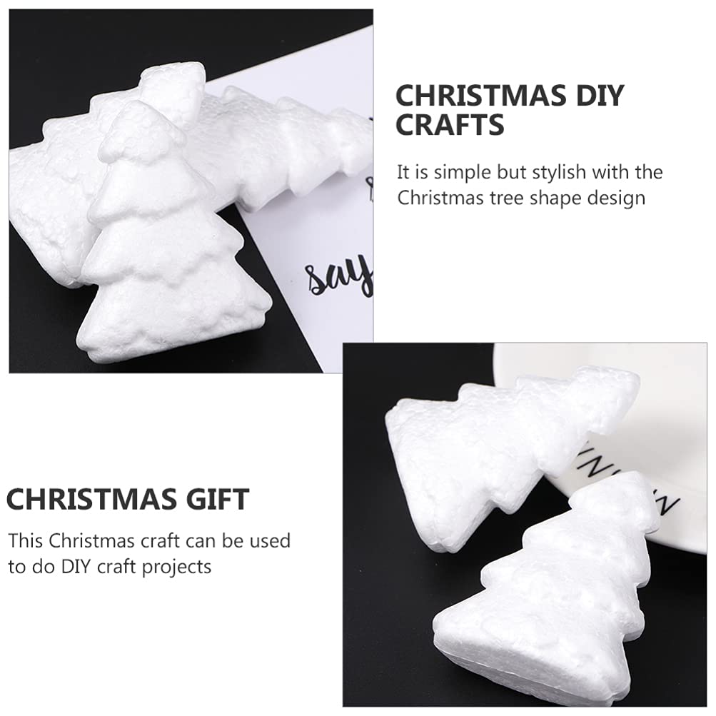 EXCEART 15pcs White Christmas Tree Tower Desk Topper - DIY Wreath Making Supplies, Handmade Tabletop Decorations, Foam Craft Accessories for Holiday Party, Home, Office & Kids DIY Projects
