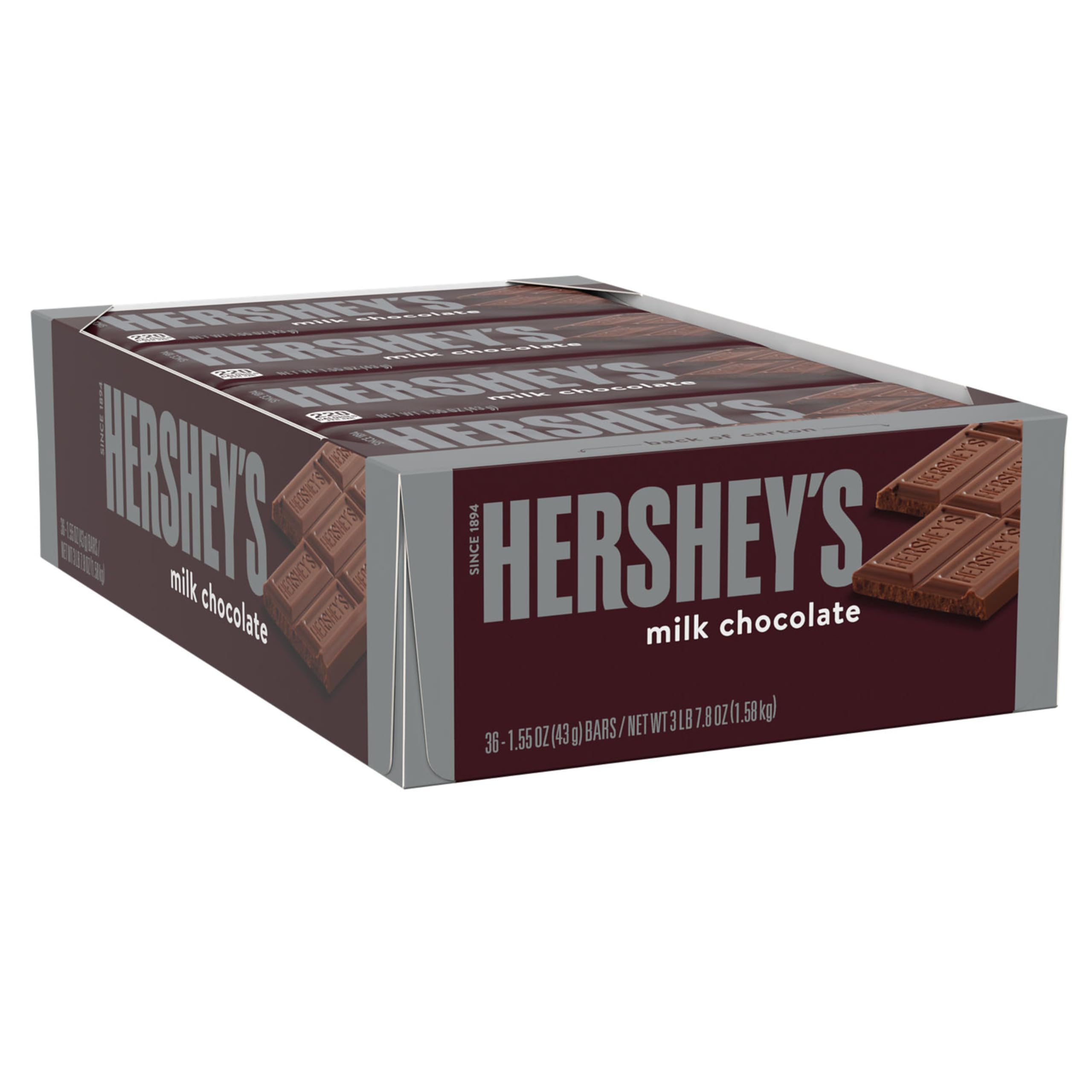 HERSHEY'S Milk Chocolate Candy Bars, 1.55 oz (36 Count) - Bulk Pack for Halloween, Christmas, Party Favors & Office Snacks