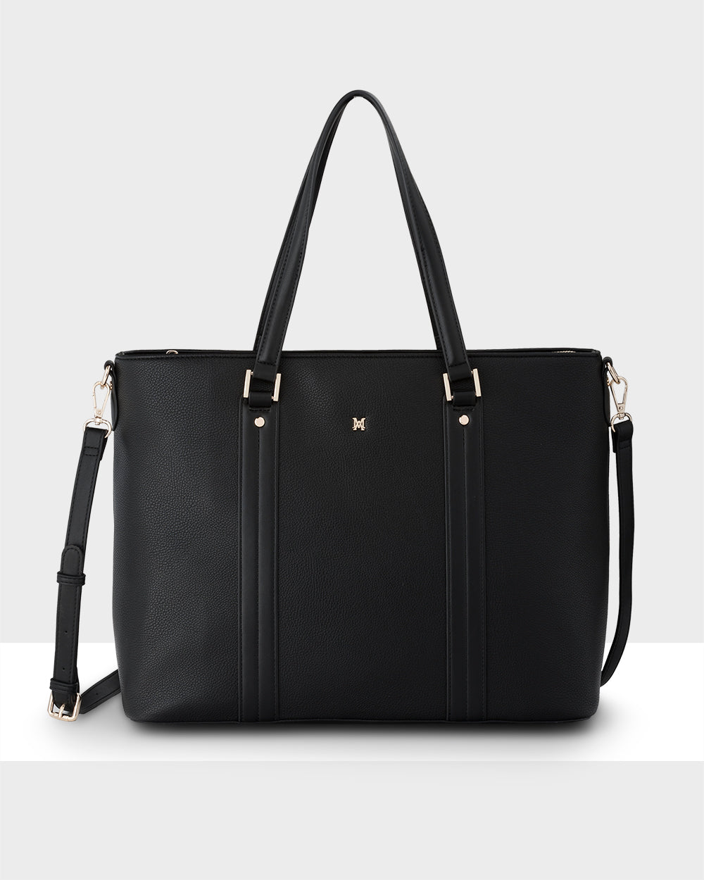 Stylish Tara Laptop Tote Work Bag with Adjustable Monogram Strap - Perfect for Office, Business Travel & College (15.6 Inch)