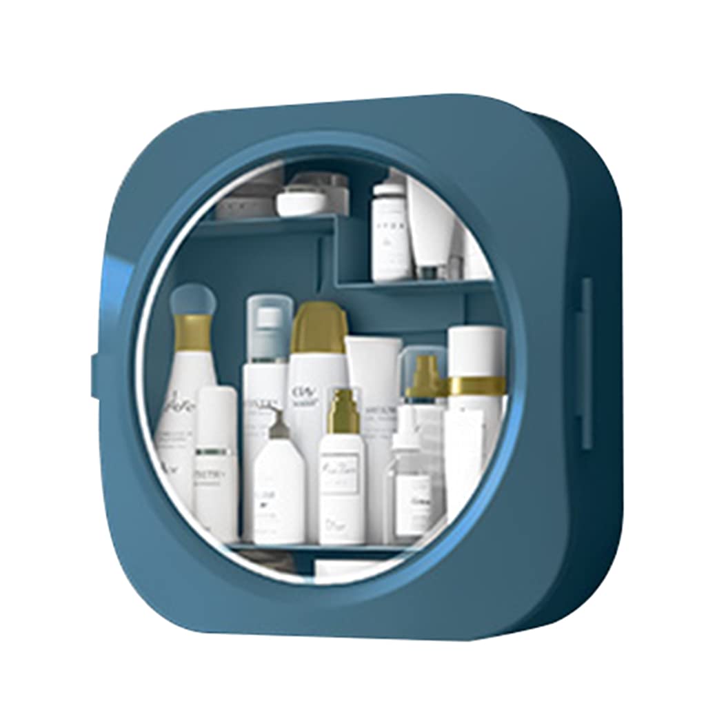 Wall-Mounted Cosmetic Organizer - Punch-Free Bathroom Storage Box for Skincare Products | Space-Saving Shelf for Makeup, Toiletries & Beauty Essentials - Perfect for Small Bathrooms & Vanities