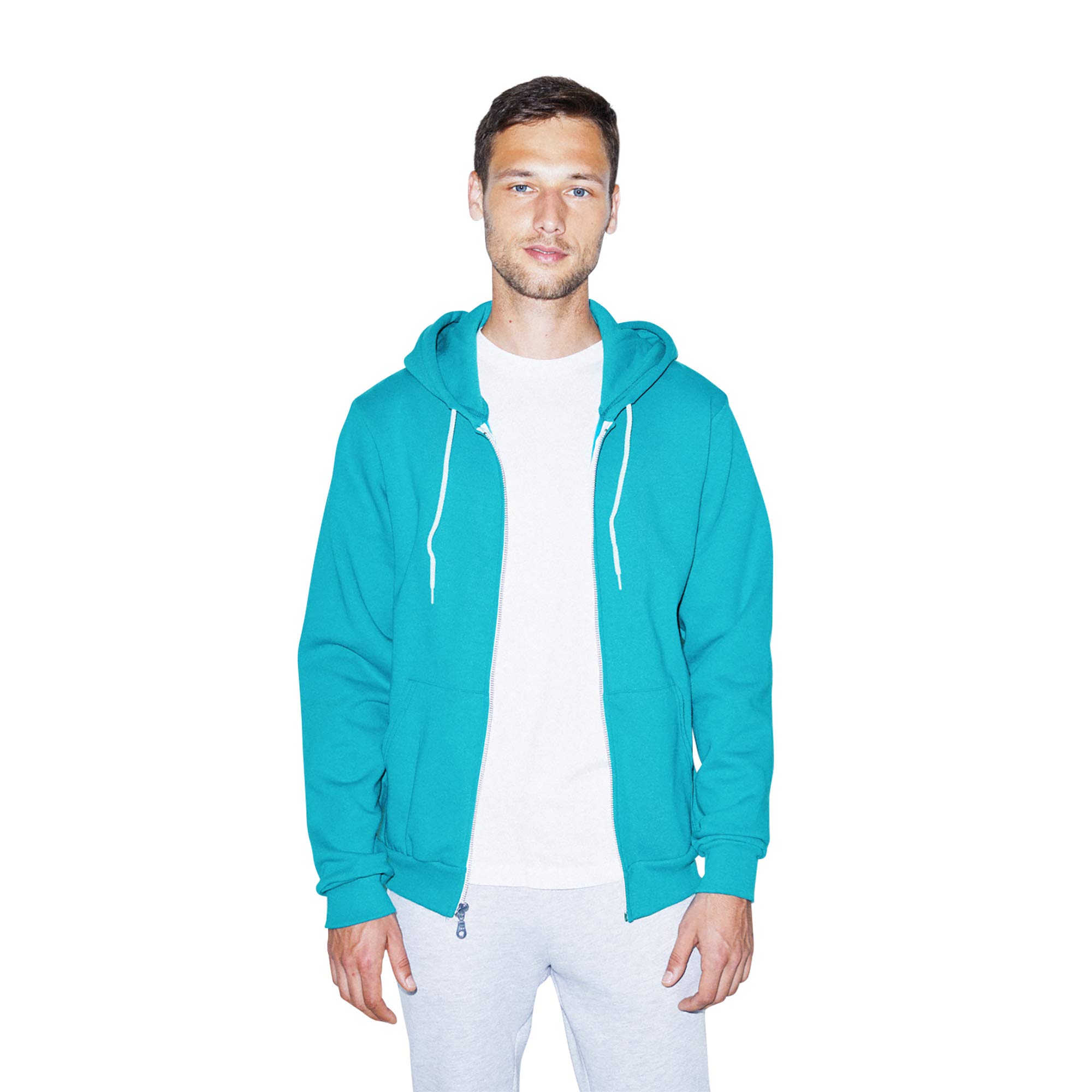 American Apparel Men's Flex Fleece Long Sleeve Zip Hoodie - Soft Comfortable Pullover for Casual Wear, Gym & Outdoor Activities