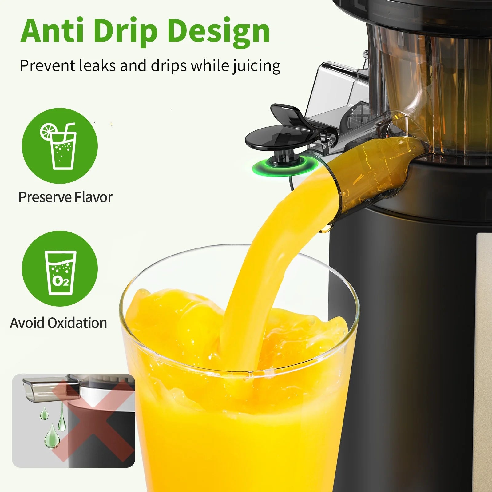 Premium Cold Press Juicer Machine - 82mm Wide Feed Chute for Whole Fruits & Vegetables | BPA-Free Slow Masticating Juicer for Healthier Juices | Perfect for Home, Gym & Healthy Lifestyle