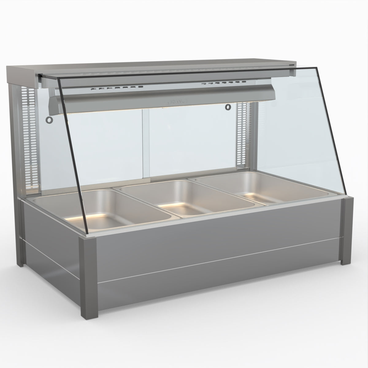 Bonvue BM11TC Angled Countertop Wet & Dry Bain Marie Food Warmer - Perfect for Restaurants, Catering & Buffets