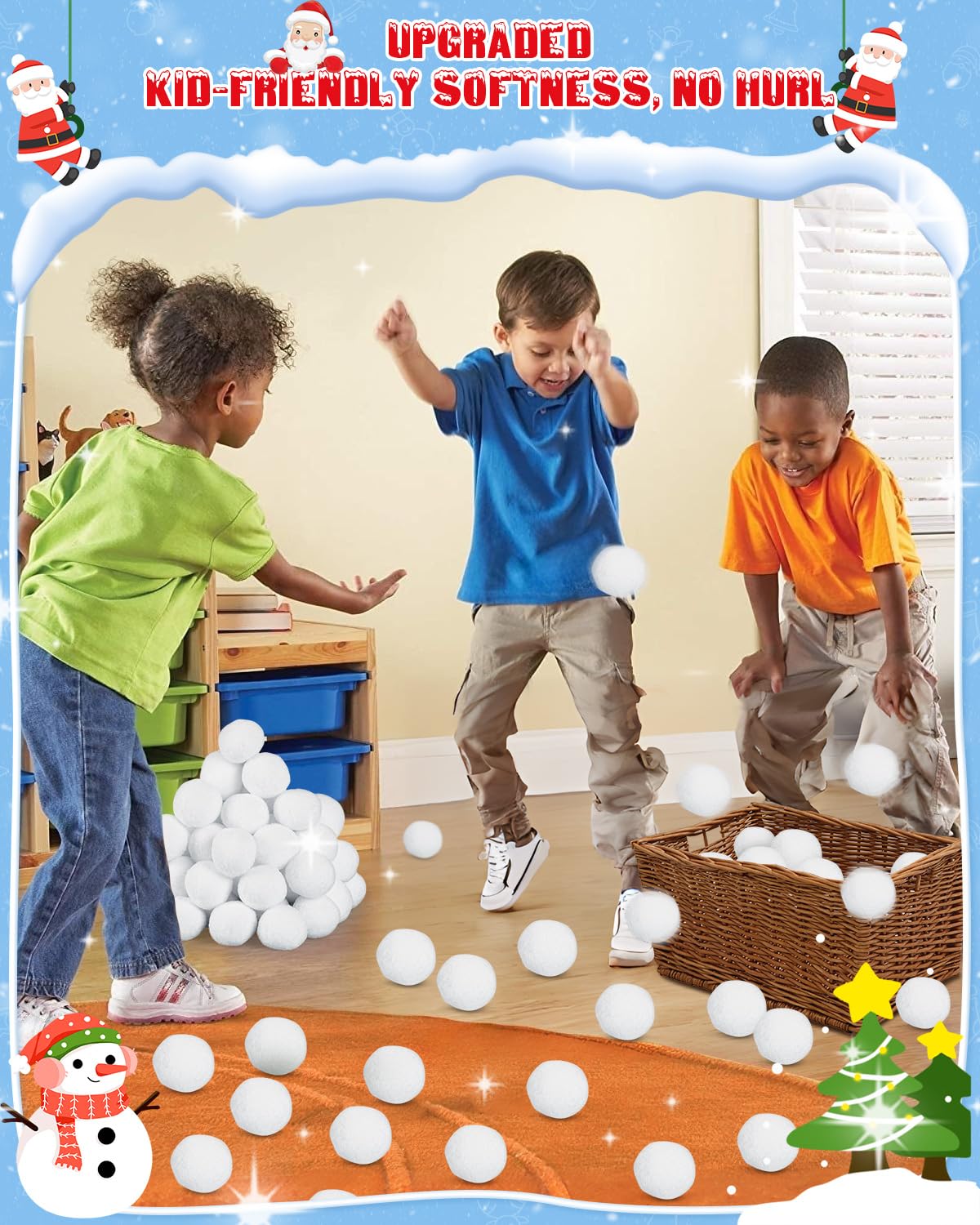 30 Pack Large 1.96 Inch Artificial Snowballs - Indoor/Outdoor Snowball Fight Set for Kids, Winter Party Games, Christmas Decor & DIY Gift Supplies (Perfect for Holiday Gatherings, Classroom Activities & Family Fun)