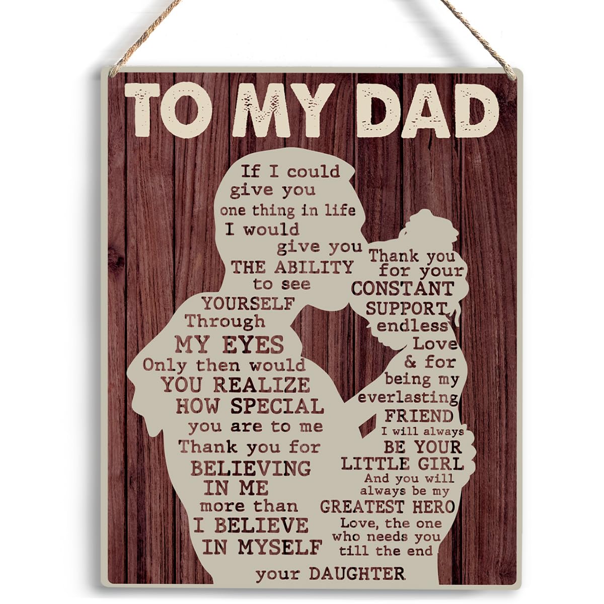 Best Dad Gifts - Wooden Hanging Sign for Father's Day & Birthday - Home Decor