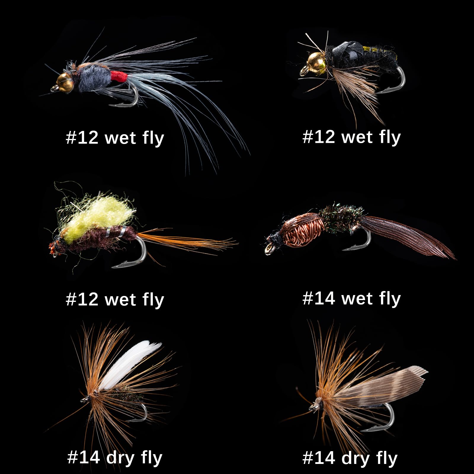 Goture 30pcs Fly Fishing Flies Kit - Dry Flies, Wet Flies, Streamers & Nymphs for Trout, Bass, Steelhead & Salmon - Perfect Fly Fishing Lures & Gifts for Men (Great for Freshwater & Saltwater Fishing)