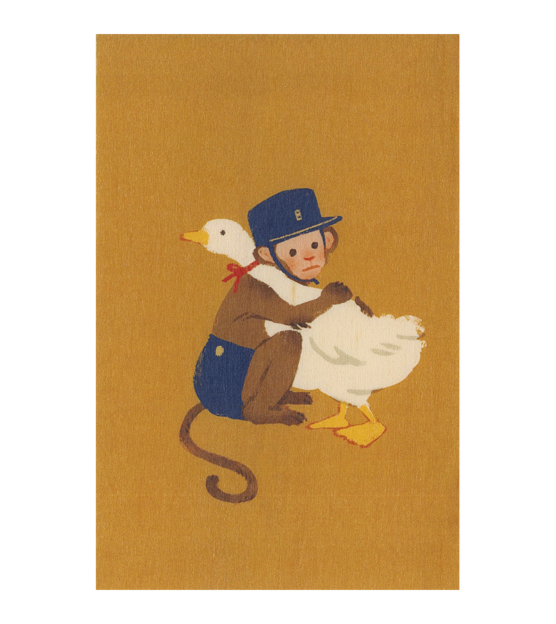 WOODHI Monkey & Goose Wooden Animal Cards - Handmade Wooden Flashcards for Kids, Toddler Learning & Educational Toys - Perfect for Preschool, Montessori & Homeschooling Activities