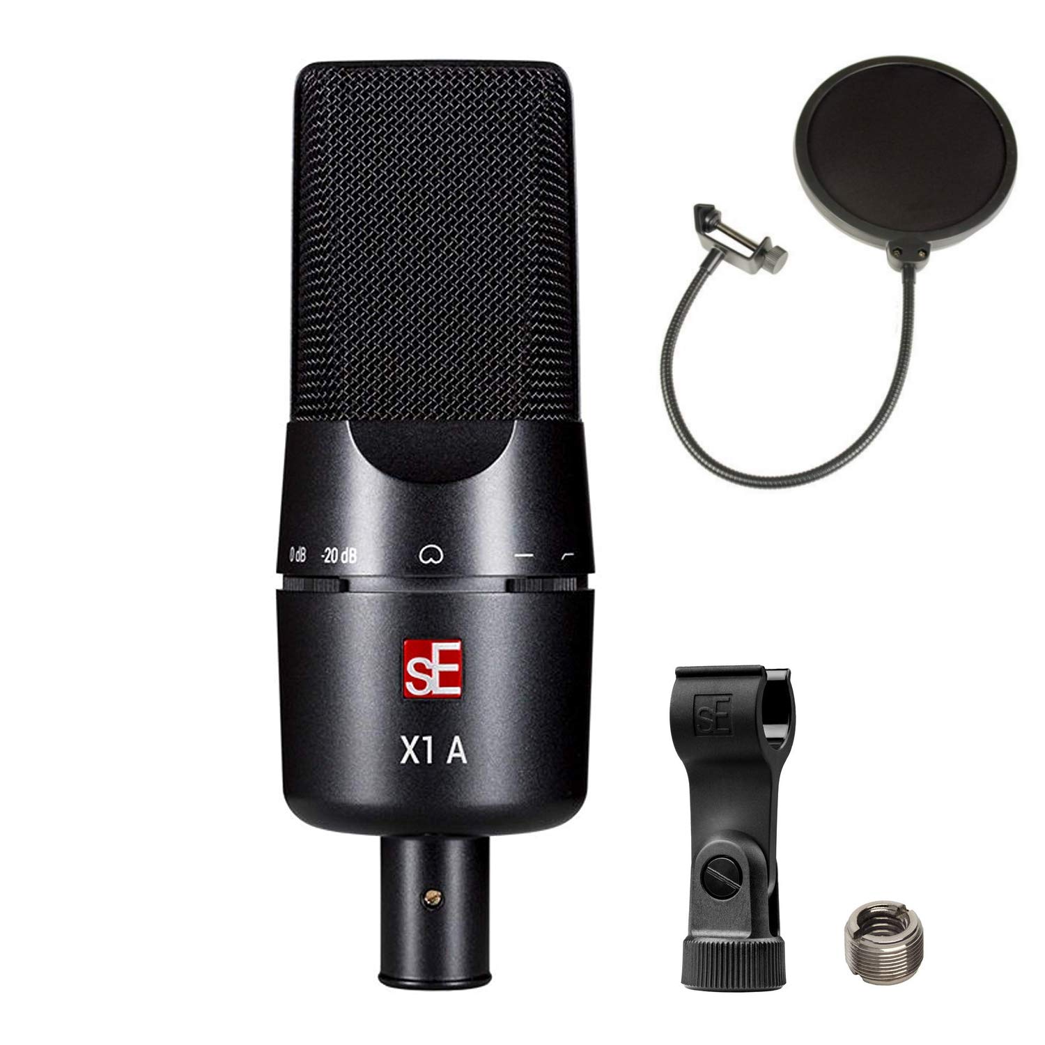 sE Electronics X1 Professional Large-Diaphragm Condenser Microphone Kit with Pop Filter - Studio Recording, Podcasting & Voice Over Bundle for Home & Professional Use