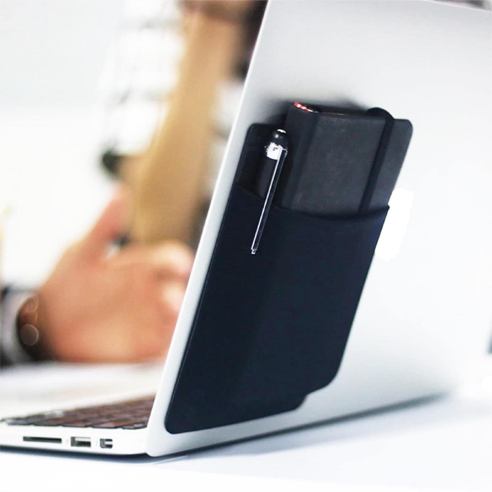 15PCS Adhesive Laptop Back Storage Bag - Digital Accessories Organizer for External Hard Drive, Wireless Mouse, Cables & Earphones - Perfect for Office, Travel & Home Use
