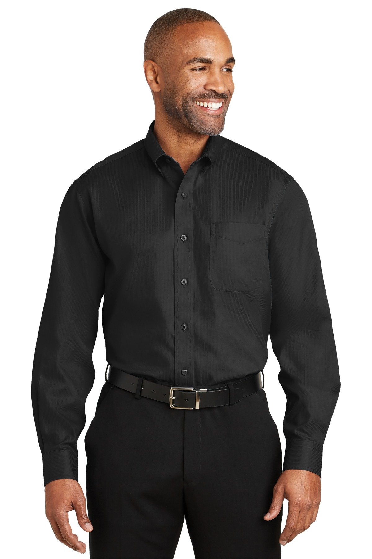 Red House Men's Dobby Non-Iron Button Down Shirt | Wrinkle-Free Dress Shirt for Business & Casual Wear | Office, Date Night & Formal Events