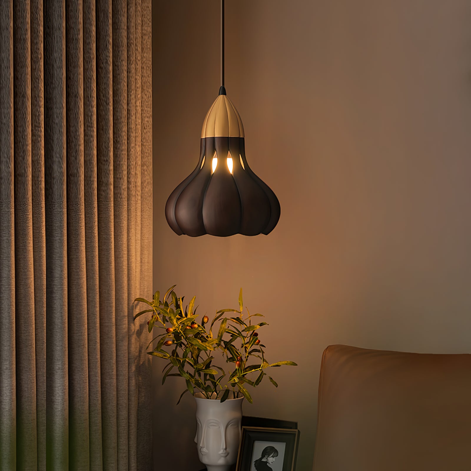 Aubree Wooden Pendant Light - Modern Hanging Chandelier for Dining Room, Kitchen Island, Bedroom & Living Room Lighting Decor