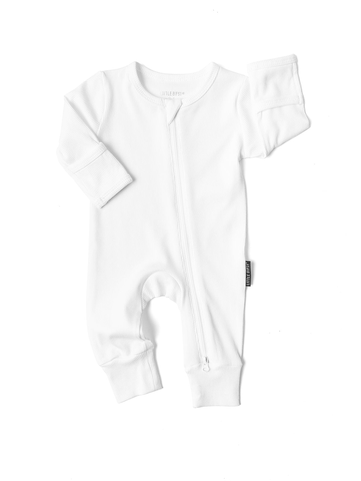 Women's Ribbed 2-Way Zip Romper Jumpsuit - White | Casual & Lounge Wear for Everyday Comfort