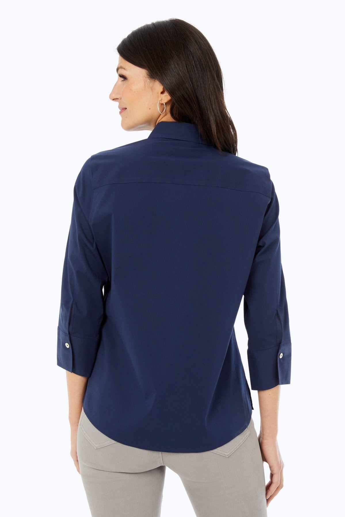 Mary No Iron Stretch 3/4 Sleeve Shirt - Wrinkle-Free Comfort Blouse for Women - Perfect for Office, Travel & Casual Wear