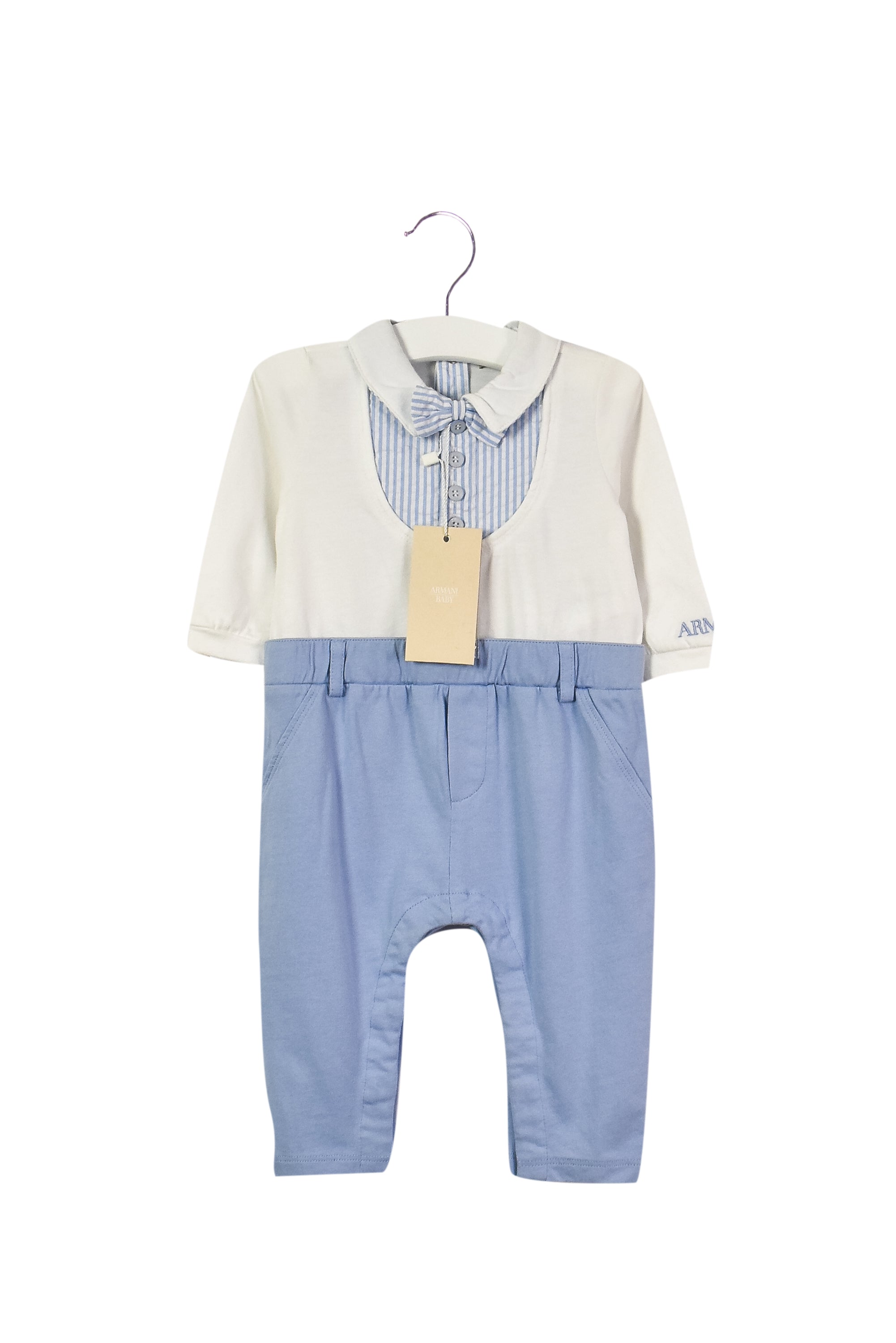 Armani Jumpsuit for Baby Girls 6 Months | Premium Cotton Romper with Snap Buttons | Perfect for Special Occasions, Photo Shoots & Daily Wear