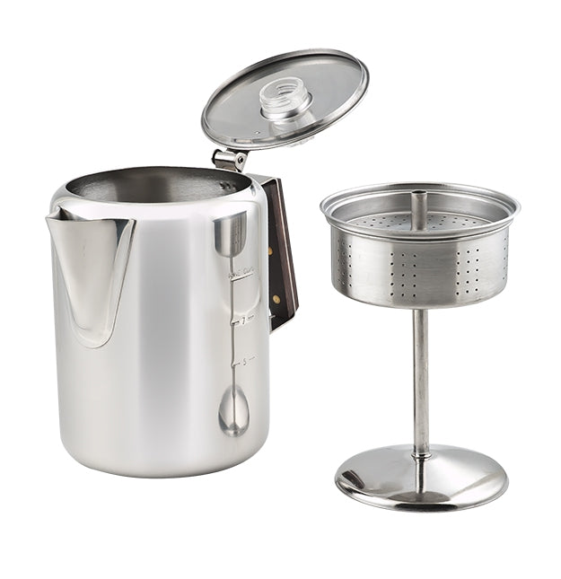 Chinook Timberline 6-Cup Stainless Steel Coffee Percolator - Perfect for Camping, Hiking & Outdoor Adventures