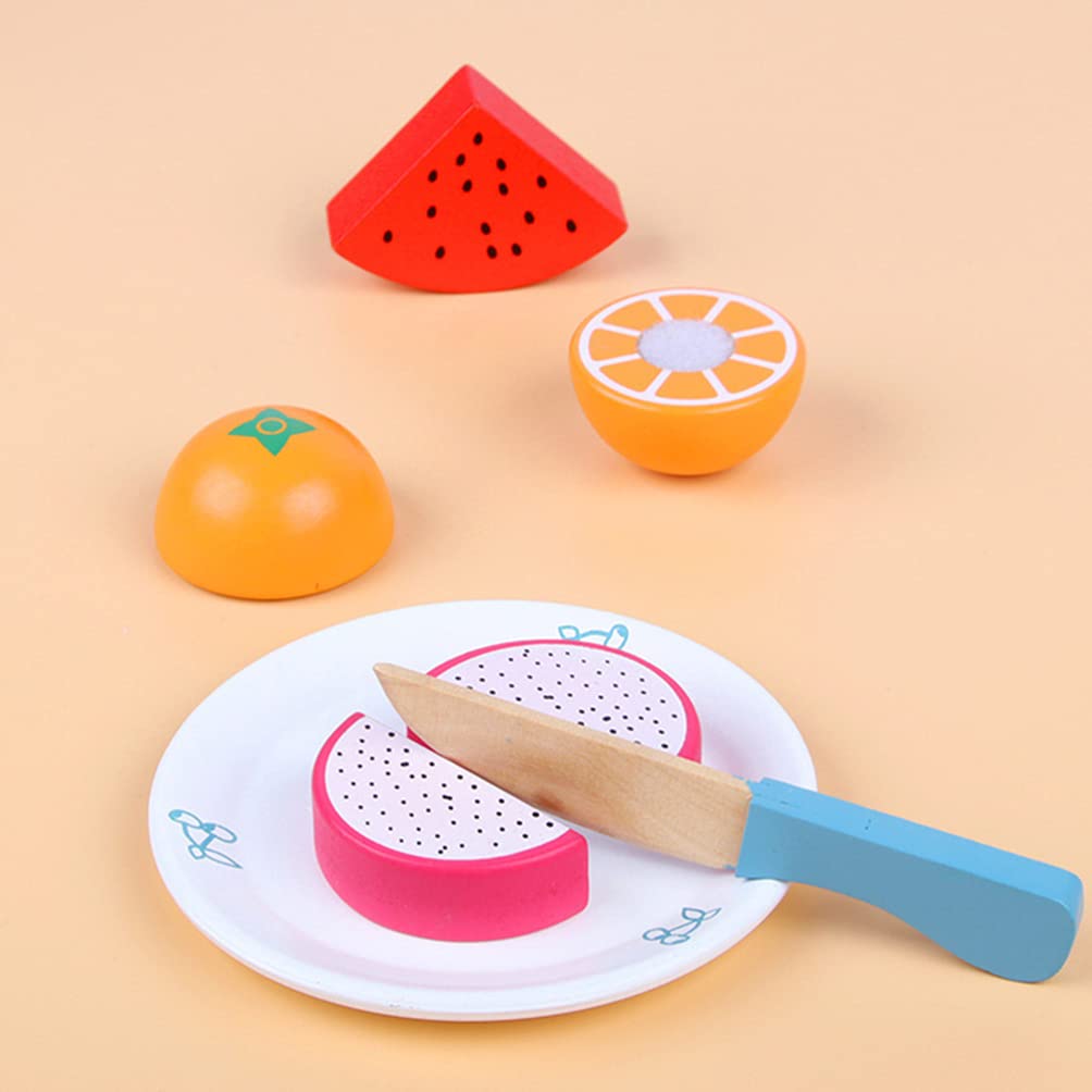 TOYANDONA Wooden Pretend Play Kitchen Set - Kids Vegetable & Fruit Cutting Toys, Educational Brain Toy for Toddlers, Birthday Gift for Boys & Girls - Perfect for Role Play, Learning, and Interactive Fun