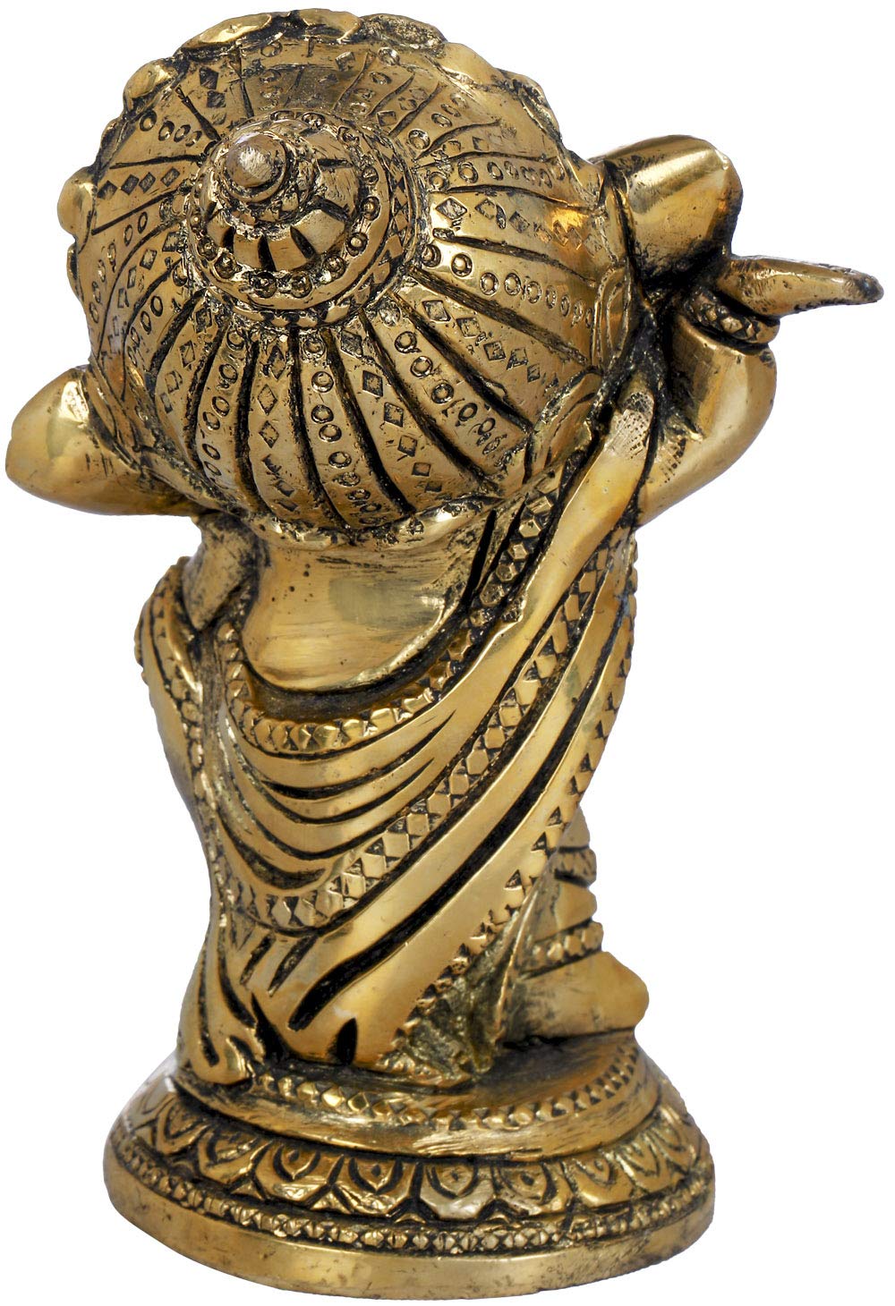 Exotic India Adorable Baby Ganesha Brass Statue - Small Hindu God Ganesh Figurine for Home Altar, Office Desk Decor & Spiritual Gift