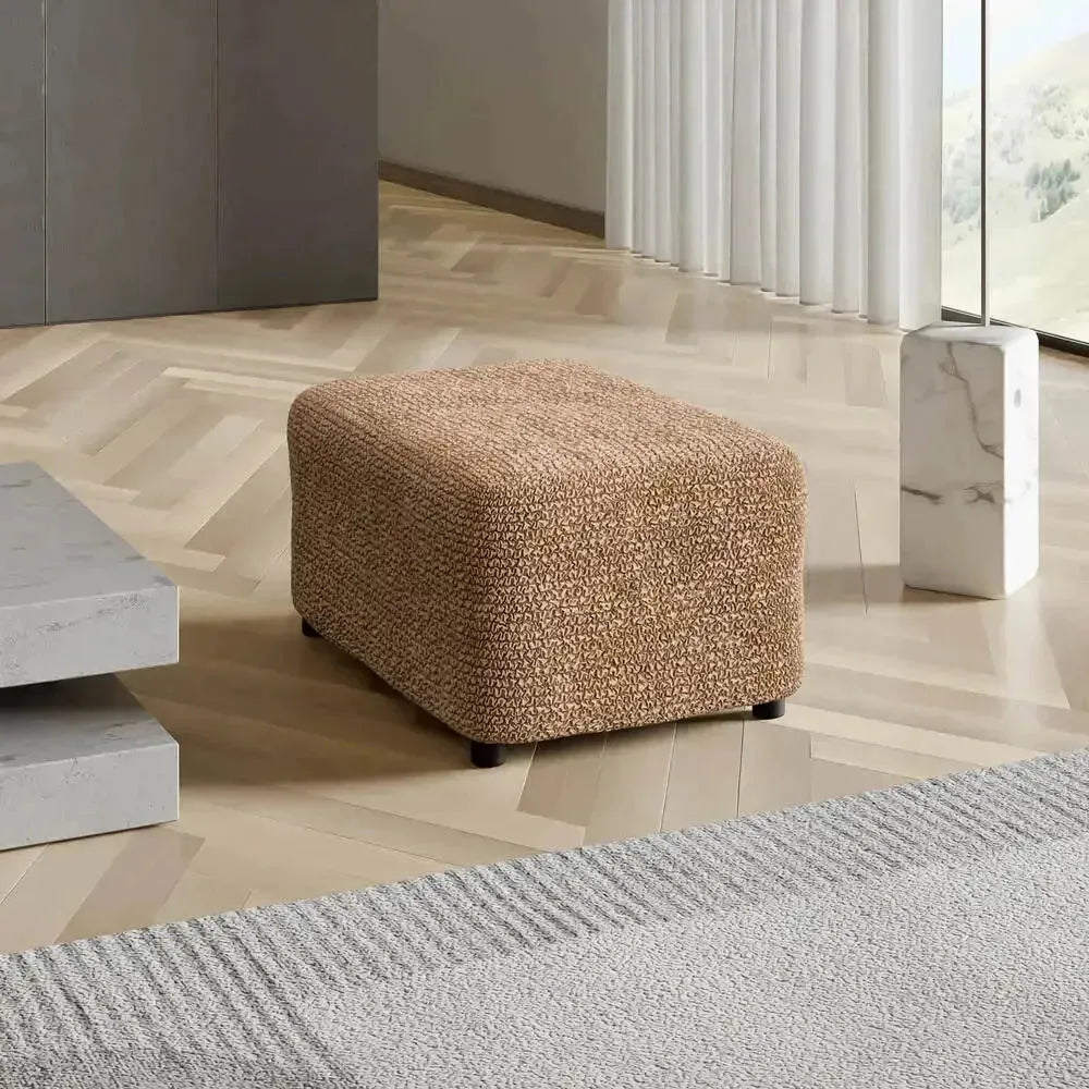 Microfiber Ottoman Slipcover Medium Size - Stretchable Furniture Cover for Living Room, Bedroom & Office - Easy to Clean & Durable Home Decor