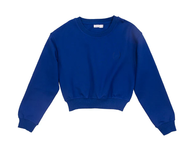 LUNA MAE CROPPED LOGO SWEATER for Women - XS to XL Sizes | Trendy Casual Pullover for Fall & Winter | Perfect for Streetwear, Layering, and Everyday Outfits