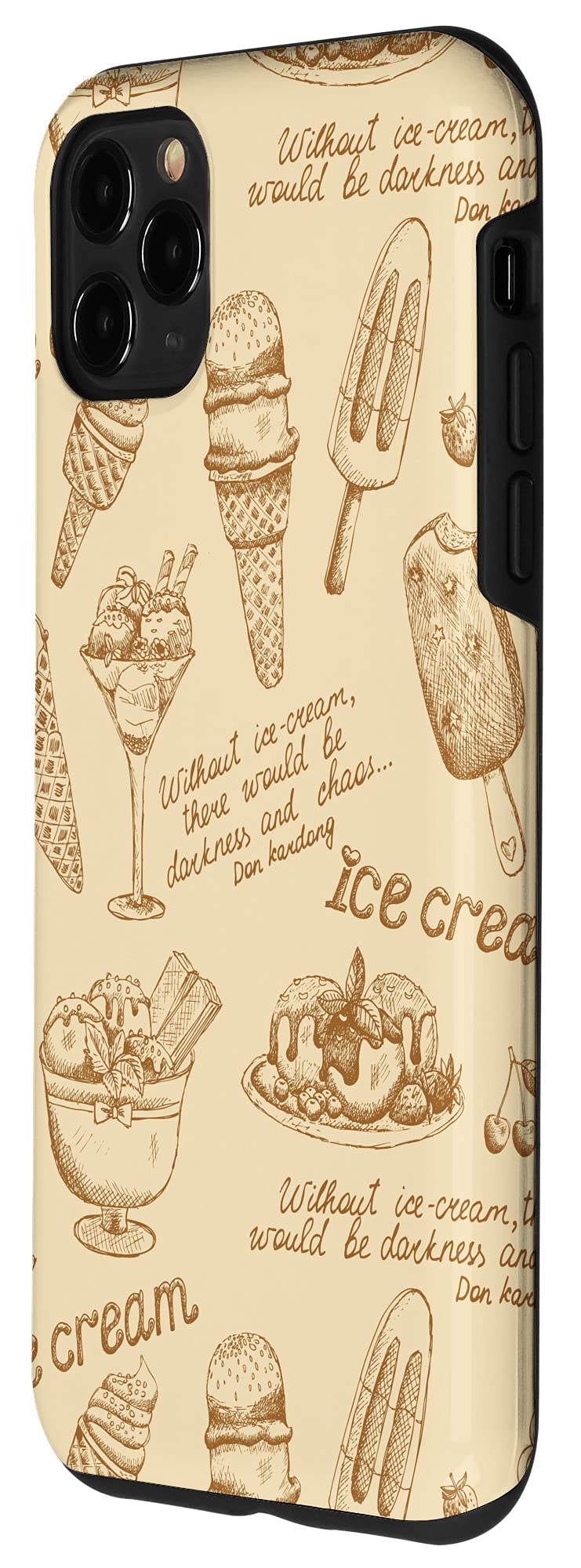 Vintage Ice Cream Pattern iPhone 11 Pro Max Case - Cute Protective Phone Cover for Women & Girls - Perfect for Summer, Beach, and Sweet Style Lovers