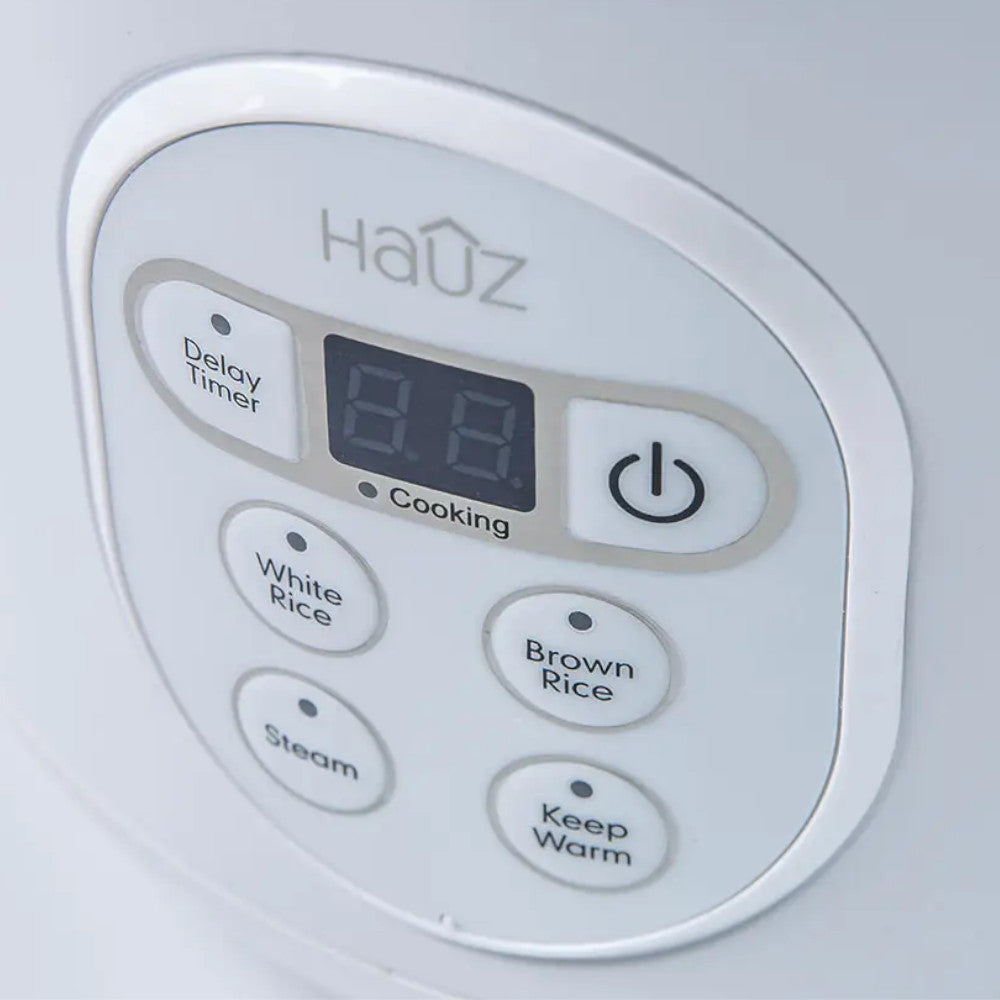 HAUZ ARZD260 6-Cup Digital Rice Cooker & Food Steamer with Stainless Steel Inner Pot - Perfect for Cooking Rice, Steaming Vegetables & Healthy Meals at Home or Office